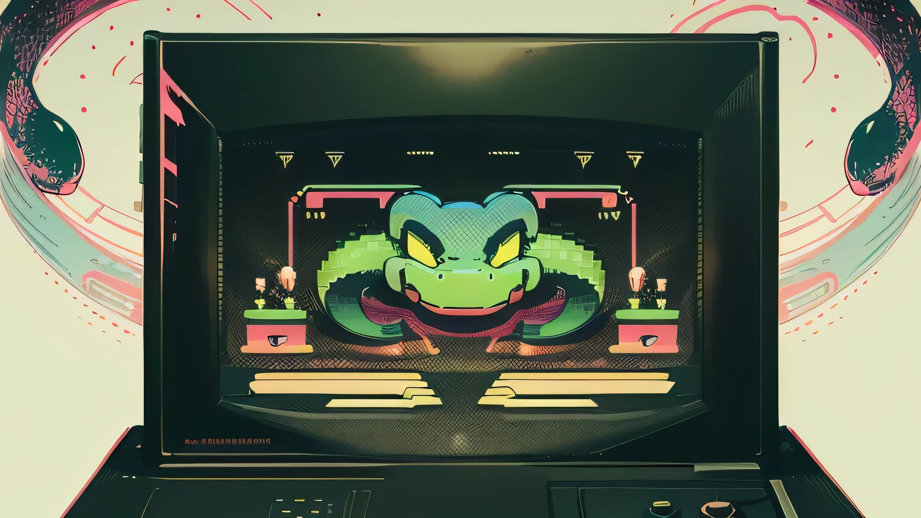 Retro Game: on an old computer screen: Snake games (The player controls a long and thin line similar to a snake, which must slalom between the edges of the screen and the obstacles that dot the level. To win each level, the player must feed his snake a number of pellets similar to food, each time lengthening the size of the snake. While the snake is advancing inexorably, the player can only show him a direction to follow (top, bottom, left, right) to prevent the snake’s head from touching the walls or its own body, in which case it may die. ) Arcade Blockade, developed by Gremlin Industries in 1976. (best quality, 8k, masterpiece: 1.2) Nintendo Entertainment System, Atari 2600, vintage game consoles, simple but addictive gameplay.