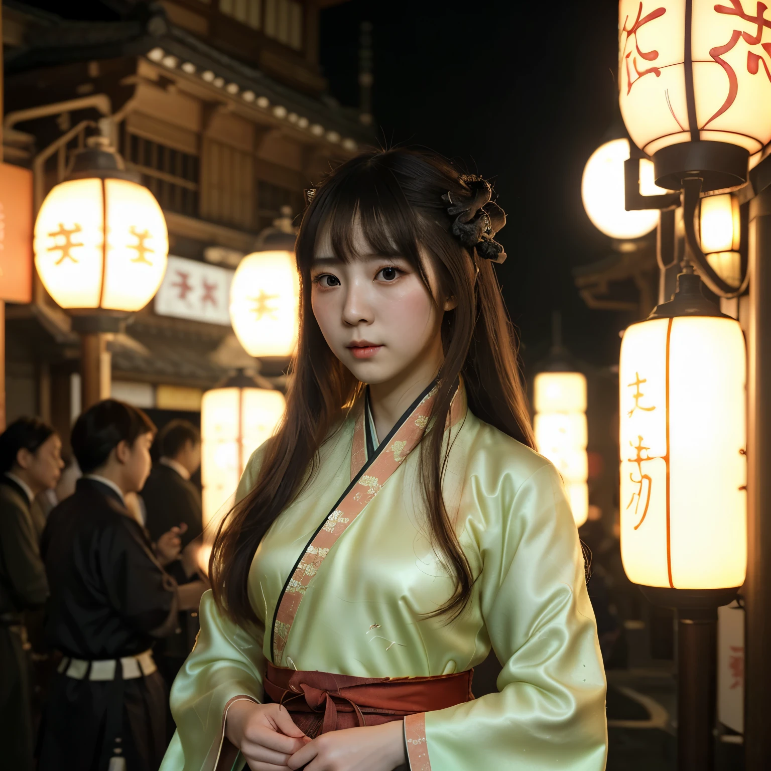 1 girl, (Hanfu), luminous, side lighting, wallpaper in Tokyo style