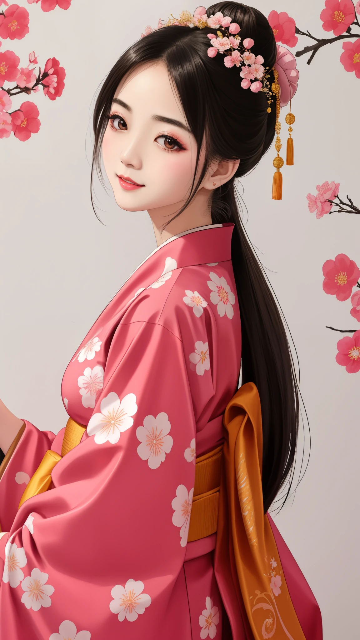 Standing back to back, I close my eyes in shame、Each has a different expression2People and sisters、(2 girls)、⦅Dancing traditional performing arts gracefully)、((big breasts、small face、not exposed))、highest quality、masterpiece、(black hair、Bun Hair)、brown eyes、⦅wide angle、Angle from above, from the waist up、雑誌の表紙の躍動的Pause、Each person has a different perspective when looking into the distance⦆、(8K high quality、masterpiece、High resolution、Realistic and beautiful light and shadow、(highest quality)、(high resolution)、(very delicate and beautiful)、(beautiful 8k face)、(Close your eyes while smiling、beautiful eyes)、(Transparent skin)、(soft hair)、(8head and body)、(Japanese-style yukata kimono with pink and orange floral patterns on a white background, mixed with gold powder、wearing a yukata2Japanese beautiful girl)、((tanabata decoration background))、((small face))、(arms up)、thin and small nose、(red lipstick)、(make cheeks red)、(Glossy skin)、((Ink painting style))、extremely thin eyebrows、Overall super high quality、(She wears maiko-style makeup)、Whitening、long and beautiful eyelashes、Glossy skin、(red cheeks),straight nose、masterpiece、highest quality、whole body、 eyebrows visible through hair、Bun Hair、grin、gal、コgal、Fashionable、woman、fine、Pause、
Waiting to start