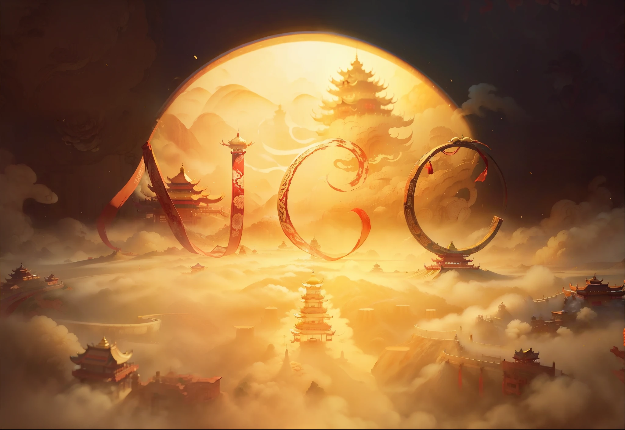 3D relief，Carefully crafted，Accurate，ivory carving，Chinese illustration on background，soft，Chinese traditional style，Oriental landscape painting，Paper fog on crafts，Paper illustration，Ultra wide angle viewing angle，Dreamy and magical，8K，𝓡𝓸𝓶𝓪𝓷𝓽𝓲𝓬，high resolution，8K, Yes，more details，Chinese Architecture，Exquisite，8K
