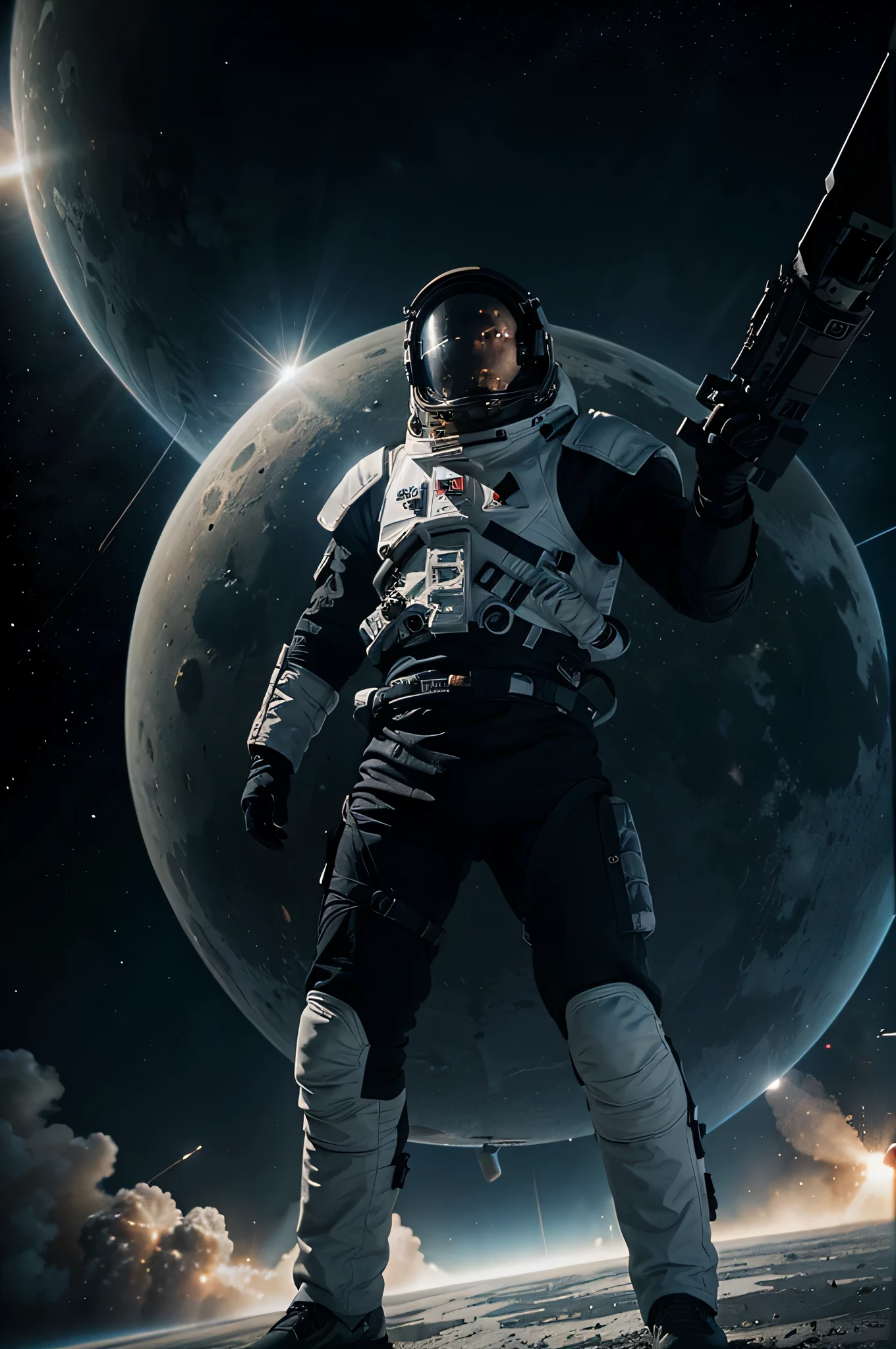 Men in space war in future create image