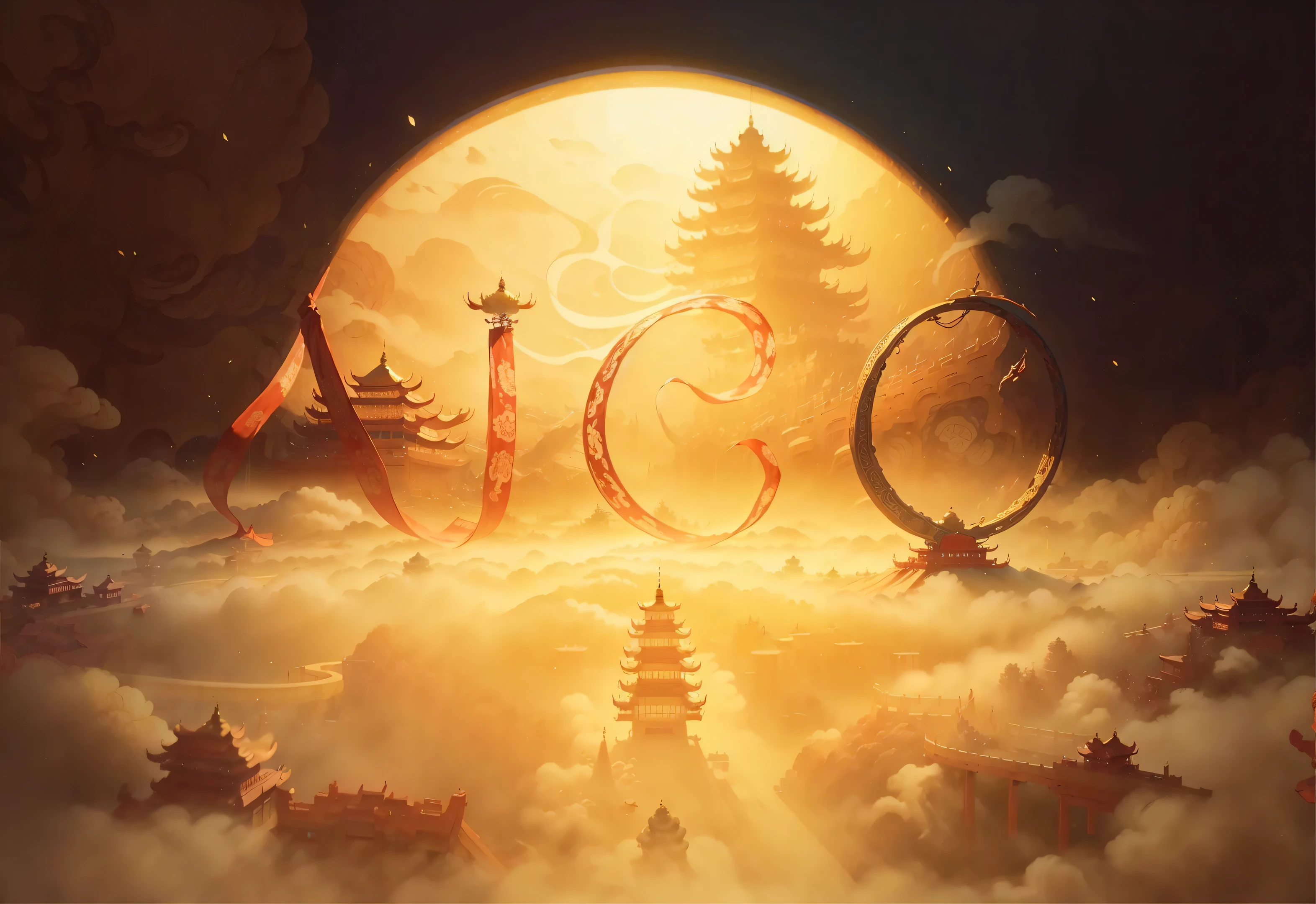 3D relief，Carefully crafted，Accurate，ivory carving，Chinese illustration on background，soft，Chinese traditional style，Oriental landscape painting，Paper fog on crafts，Paper illustration，Ultra wide angle viewing angle，Dreamy and magical，8K，𝓡𝓸𝓶𝓪𝓷𝓽𝓲𝓬，high resolution，8K, Yes，more details，Chinese Architecture，Exquisite，8K