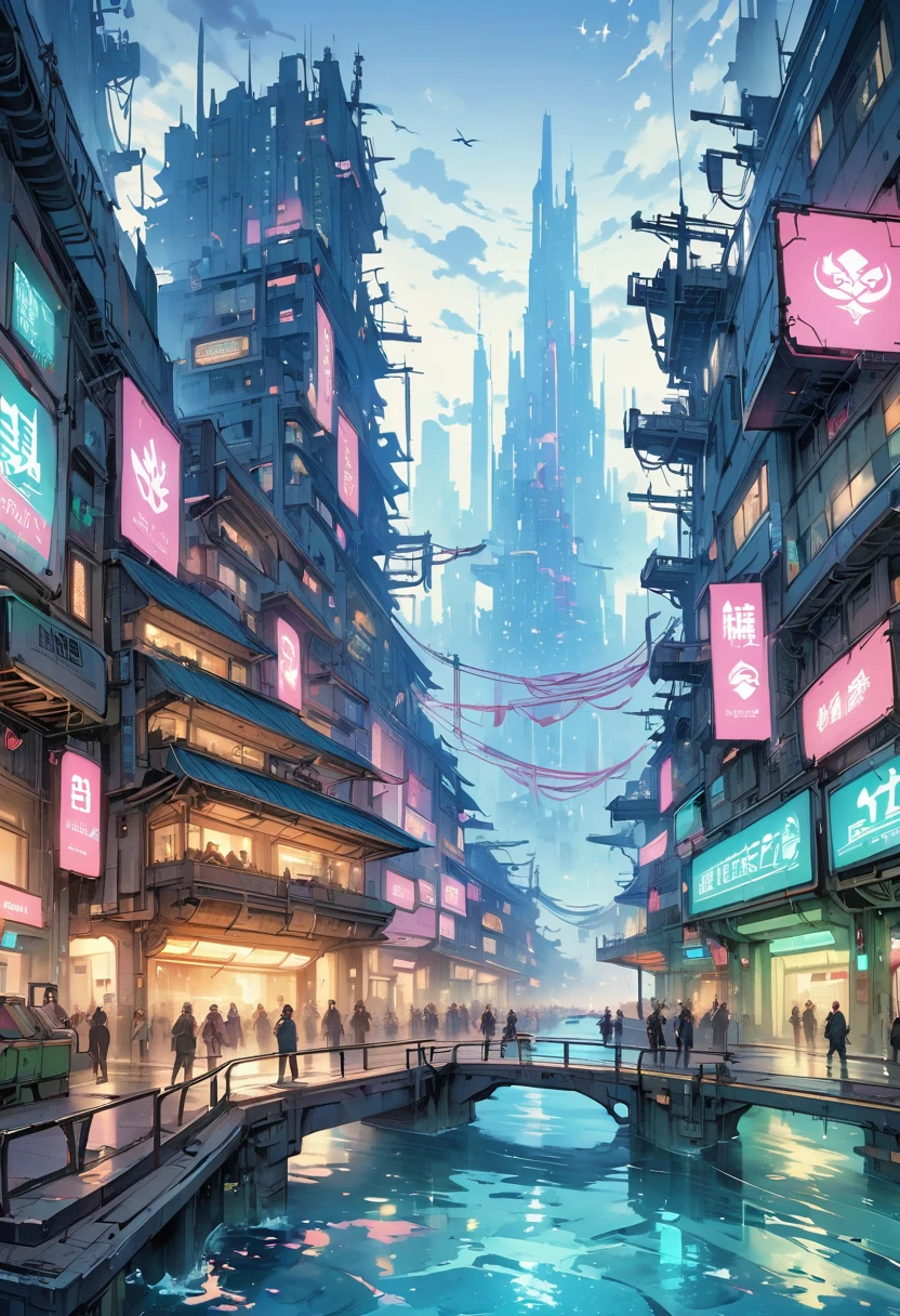 (8K, original photo, masterpiece:1.3), (actual, photo-actual:1.37), (night), (looking at the audience:1.331), (white hair), pose, Tokyo Street, nightcityscape, Cyberpunk City, soft light, 1 girl, extremely beautiful face, broken to pieces, hands down, Random hairstyle, random expression, big eyes, lower abdomen, (short sleeves .Jie Kang_shirt), Jie Kang_style, (dark blue Jie Kang_skirt), (bow Jie Kang_tie), Mix 4., best quality