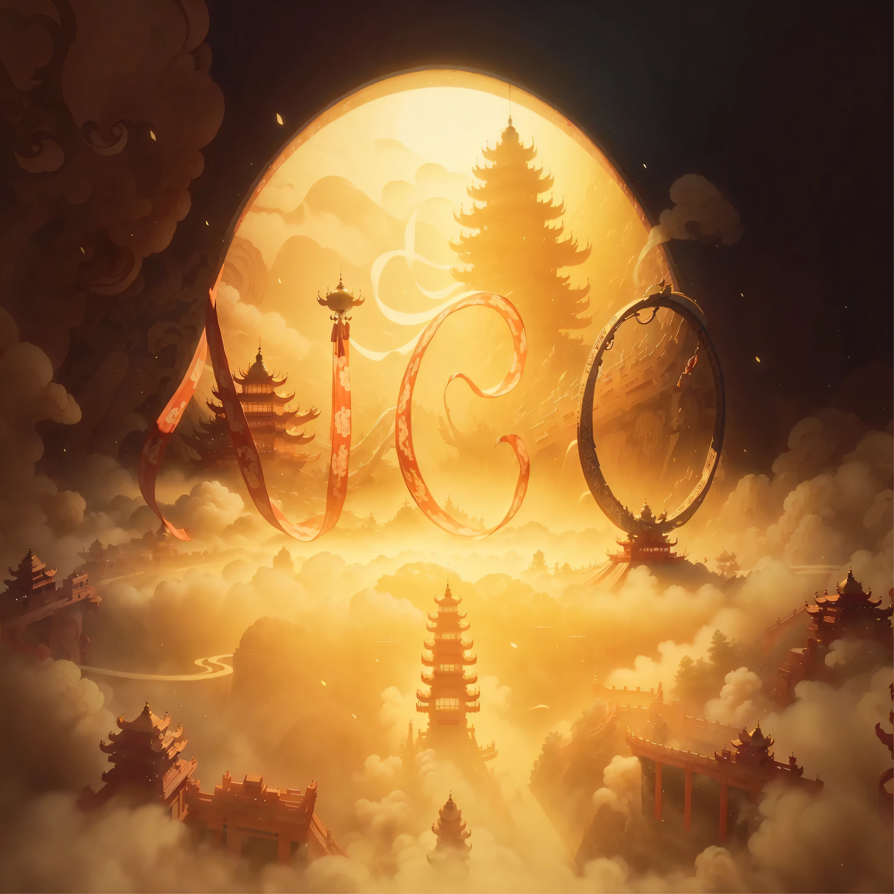 3D relief，Carefully crafted，Accurate，ivory carving，Chinese illustration on background，soft，Chinese traditional style，Oriental landscape painting，Paper fog on crafts，Paper illustration，Ultra wide angle viewing angle，Dreamy and magical，8K，𝓡𝓸𝓶𝓪𝓷𝓽𝓲𝓬，high resolution，8K, Yes，more details，Chinese Architecture，Exquisite，8K