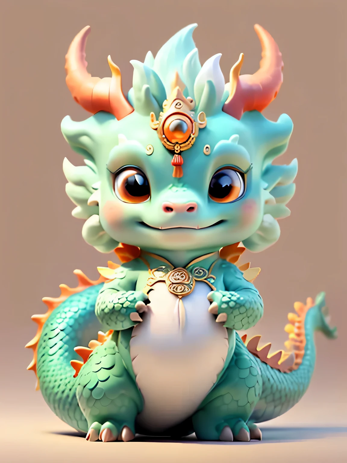 chinesedragon，The background is casual，The picture quality is delicate，k hd，Very amiable expression，baby water dragon