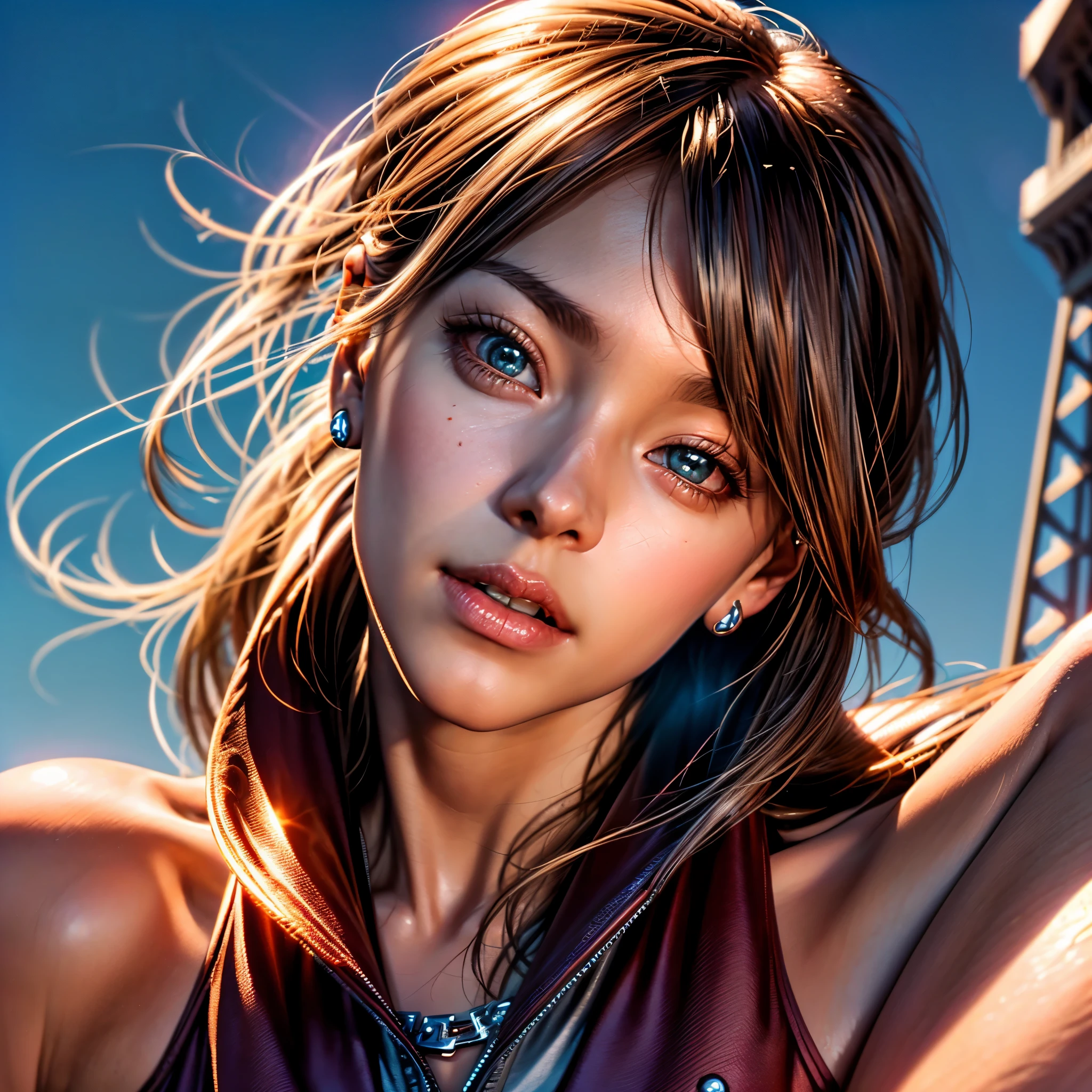 Ultra Professional PhotoRealistic Gorgeous Diva ((UnrealEngine5 epic tmasterpiece Eiffel, ultra best quality, detailed, ultra sharp-focus, ultra high-resolution, ultra high-definition, vibrant DSLR vivid moonset)), colorful lighting, cinematic_sunlight African, blackess Afro tanmed skin epic eyes breasts hairy silks ❤tattoo❤ jewel silver chrome chainmail, looking at viewer, Eiffel reflection, saturate, Raw, varies multi etc. --v6 --s1000 --c20 --q5 --chaos100