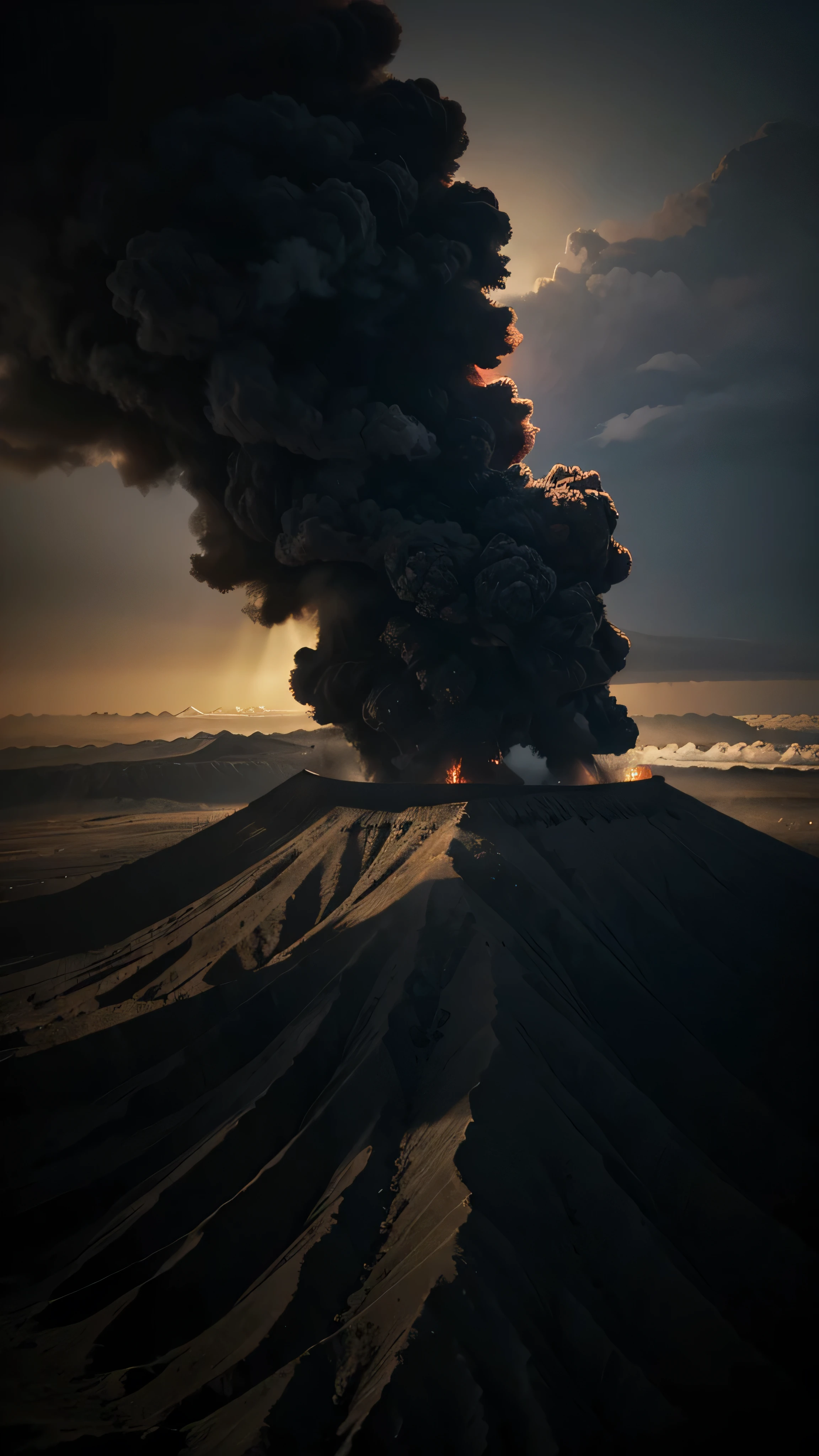 Mount Tambora eruption, 8k, high resolution