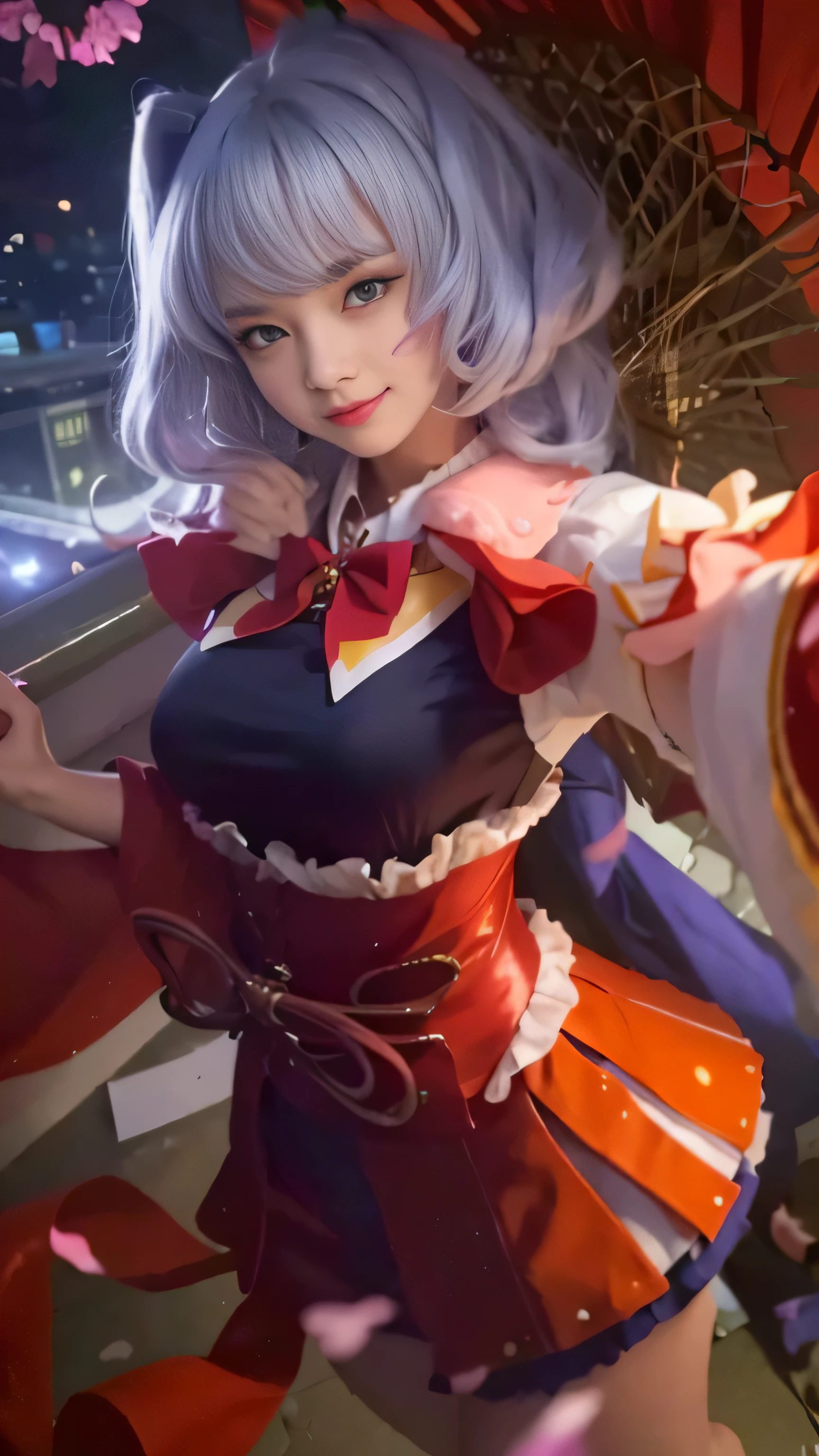 (8k, RAW photo, best quality, masterpiece: 1.2, realistic, photorealistic, high contrast, photon mapping, photonography, photorealistic, ultra-detailed, professional lighting, low angle: 1.2), (1 girl), (solo: 1.5), (full-body), (height is 165 cm), (18-year-old girl), smile,asian, very detail clothes, dress detail,