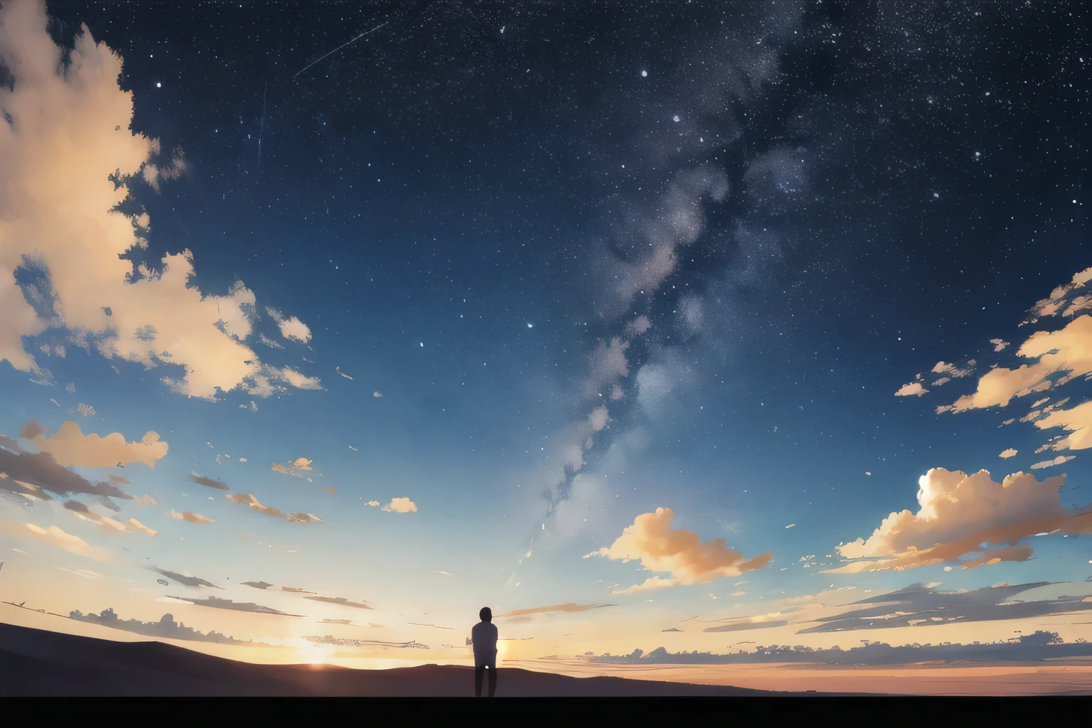 deserted clouds,starry sky dream