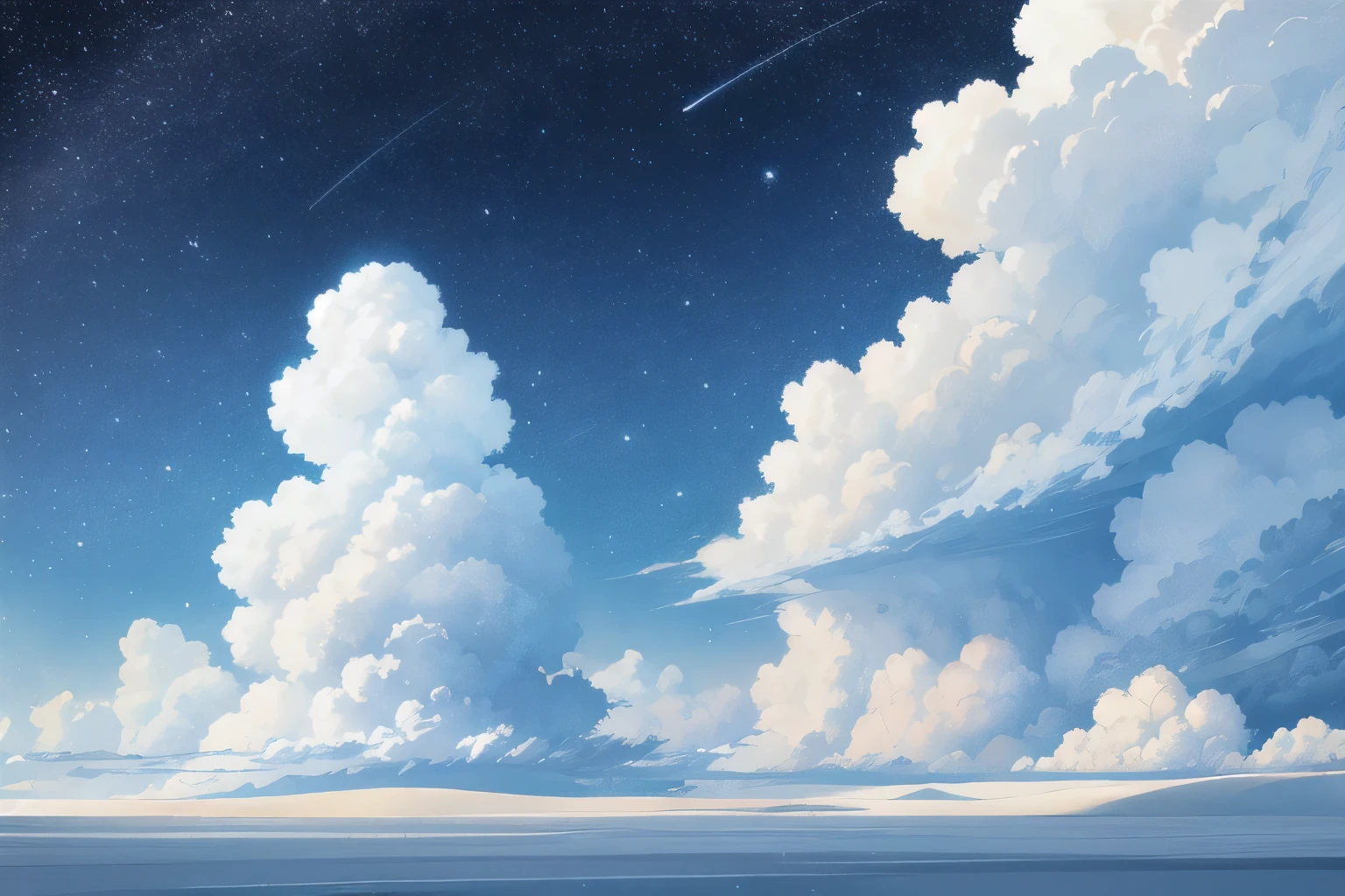 deserted clouds,starry sky dream