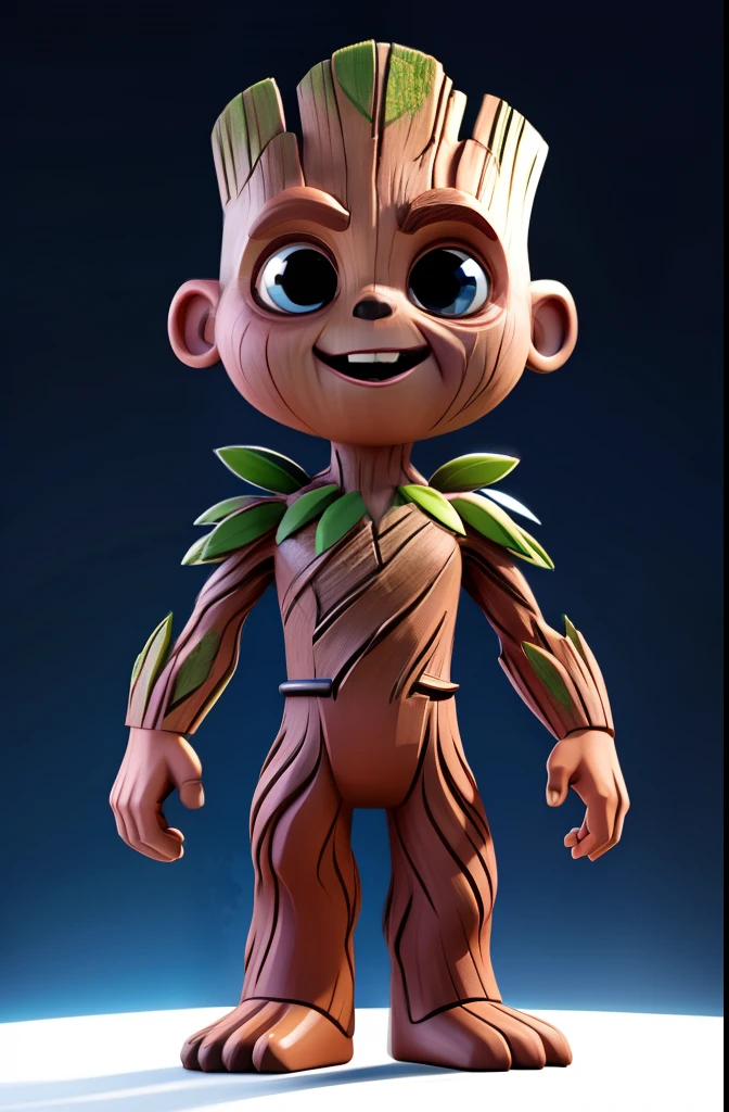 Trees are made of people, monsters,Groot，Disney Pixar style character, full body, full body, white background, Q version, 2d,evil