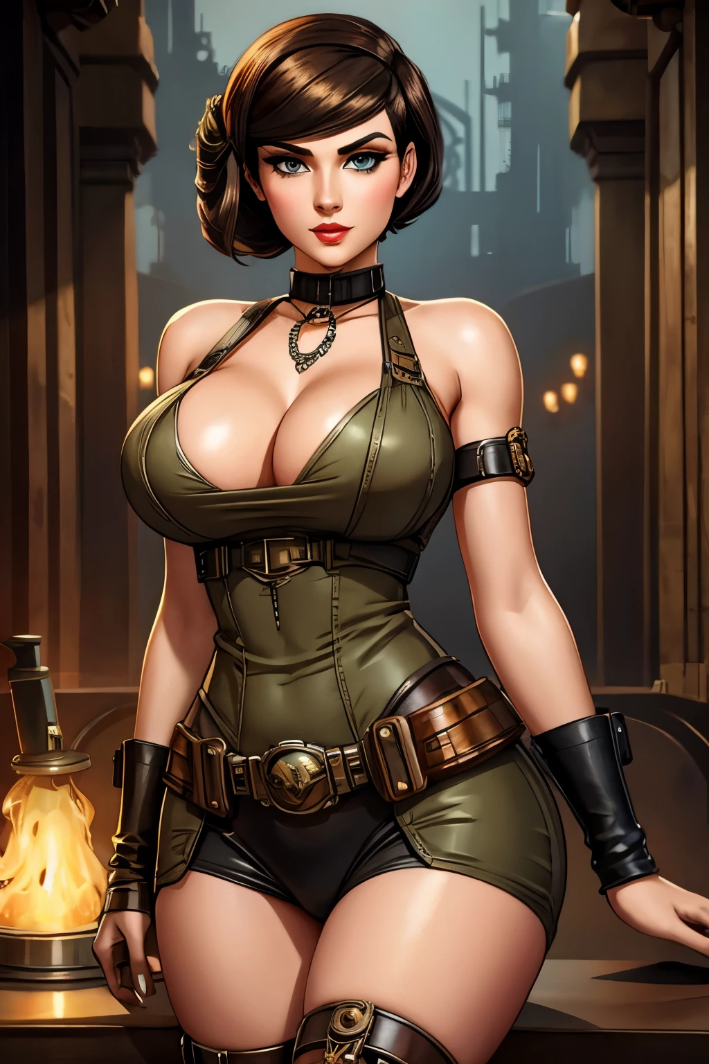 Gorgeous woman, dieselpunk