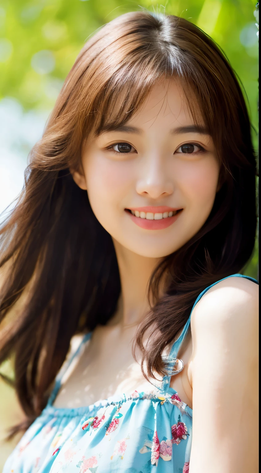 Japanese ),((beautiful girl)),cleavage,An expression that imagines something pleasant:1.2,(perfect body beauty:1.2),((perfect body)),(shy smile),beautiful teeth,