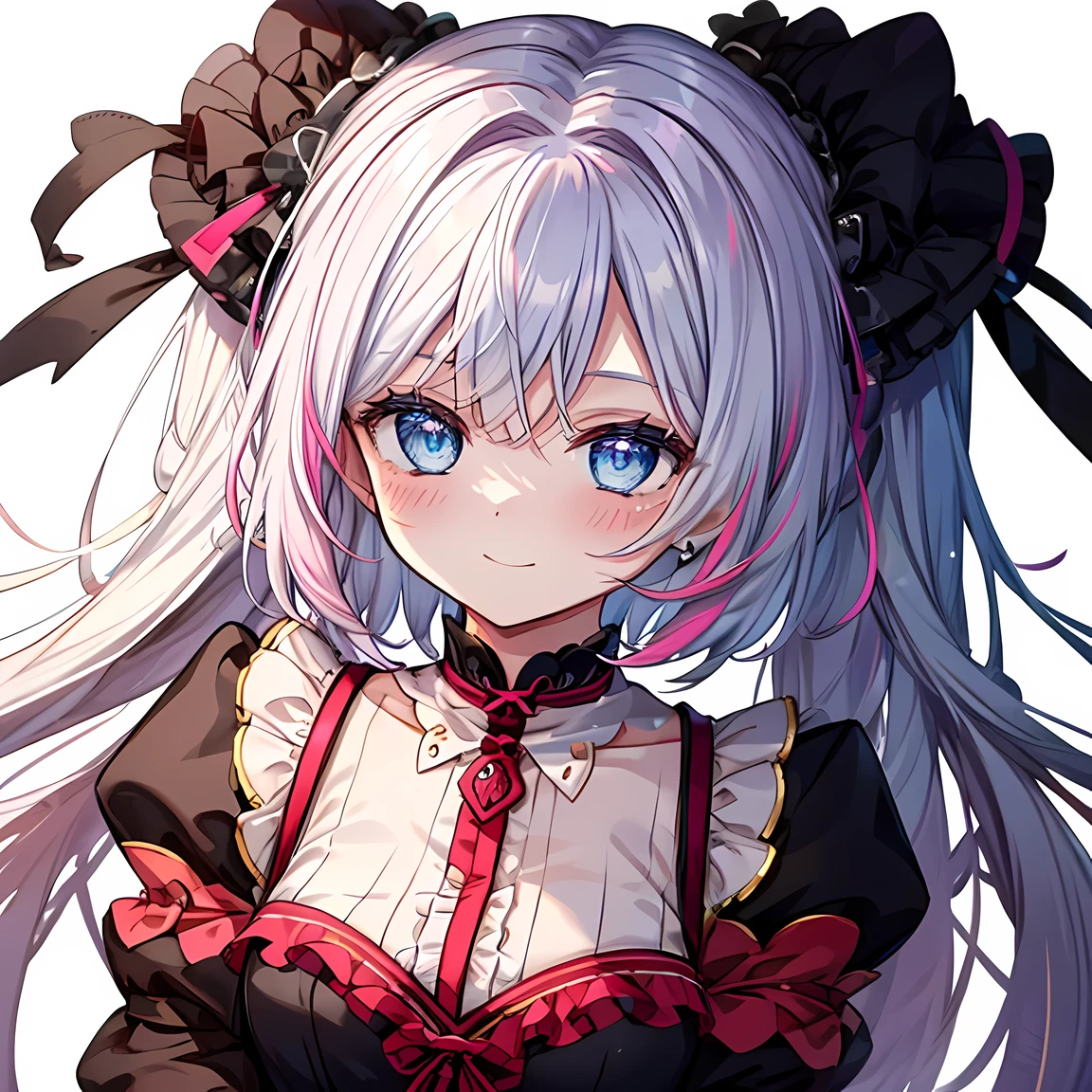 haremultiple girls are depicted，hyperdetailed face，Excellent style，Colossal tits，Beautie，blue eyess，girl with，multicolored hair，top-quality，​masterpiece，A smile，Beautiful girls，超A high resolution，girl，I'm pulling down my bangs，a beauty girl，