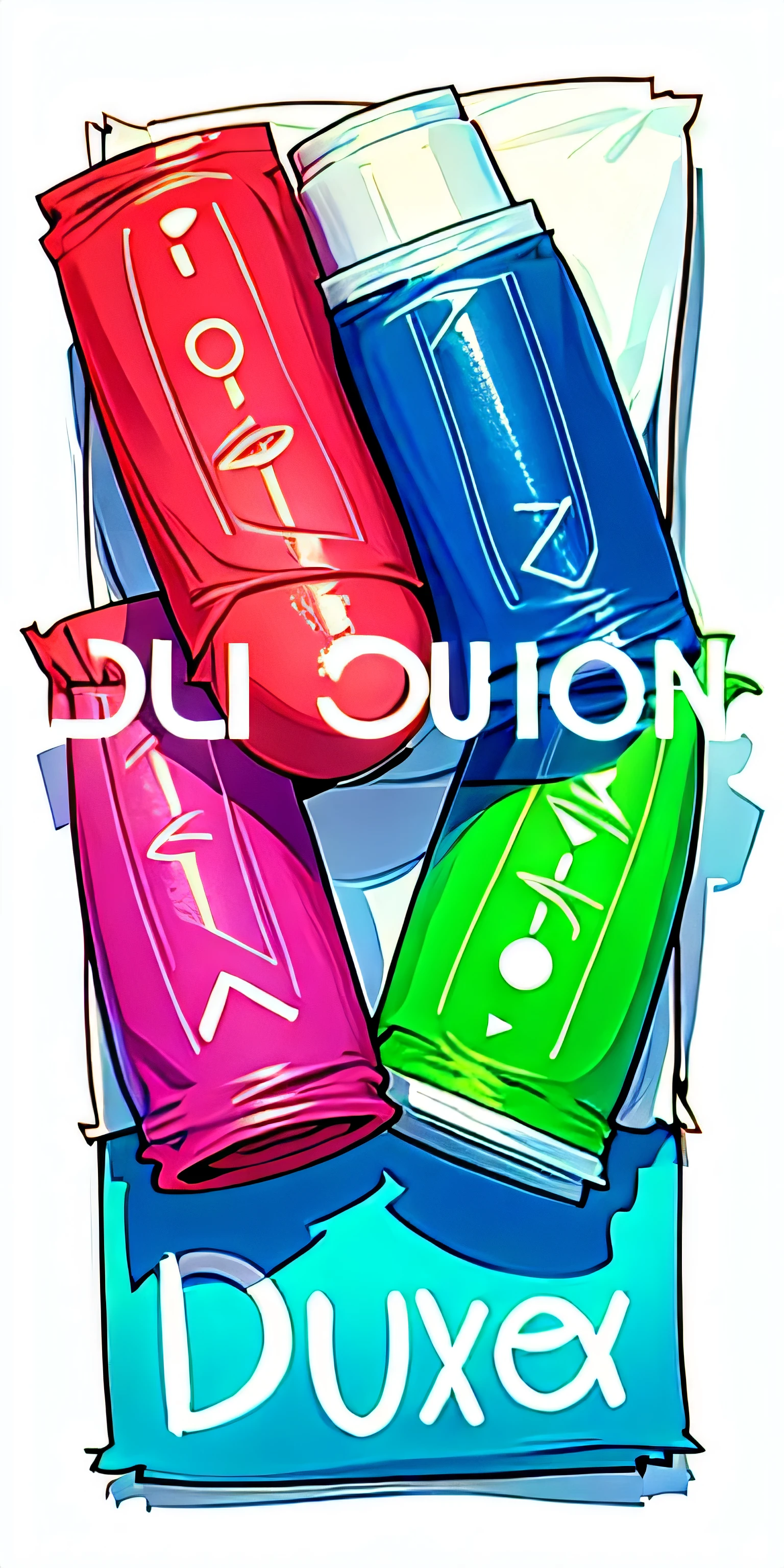 HIGH RESOLUTION a condom motif girl, same type eyes, the text to say durex with clothes made from condom wrapers, make a square wrapper with circular shadows in the center visible, the name of the wraper to be durex