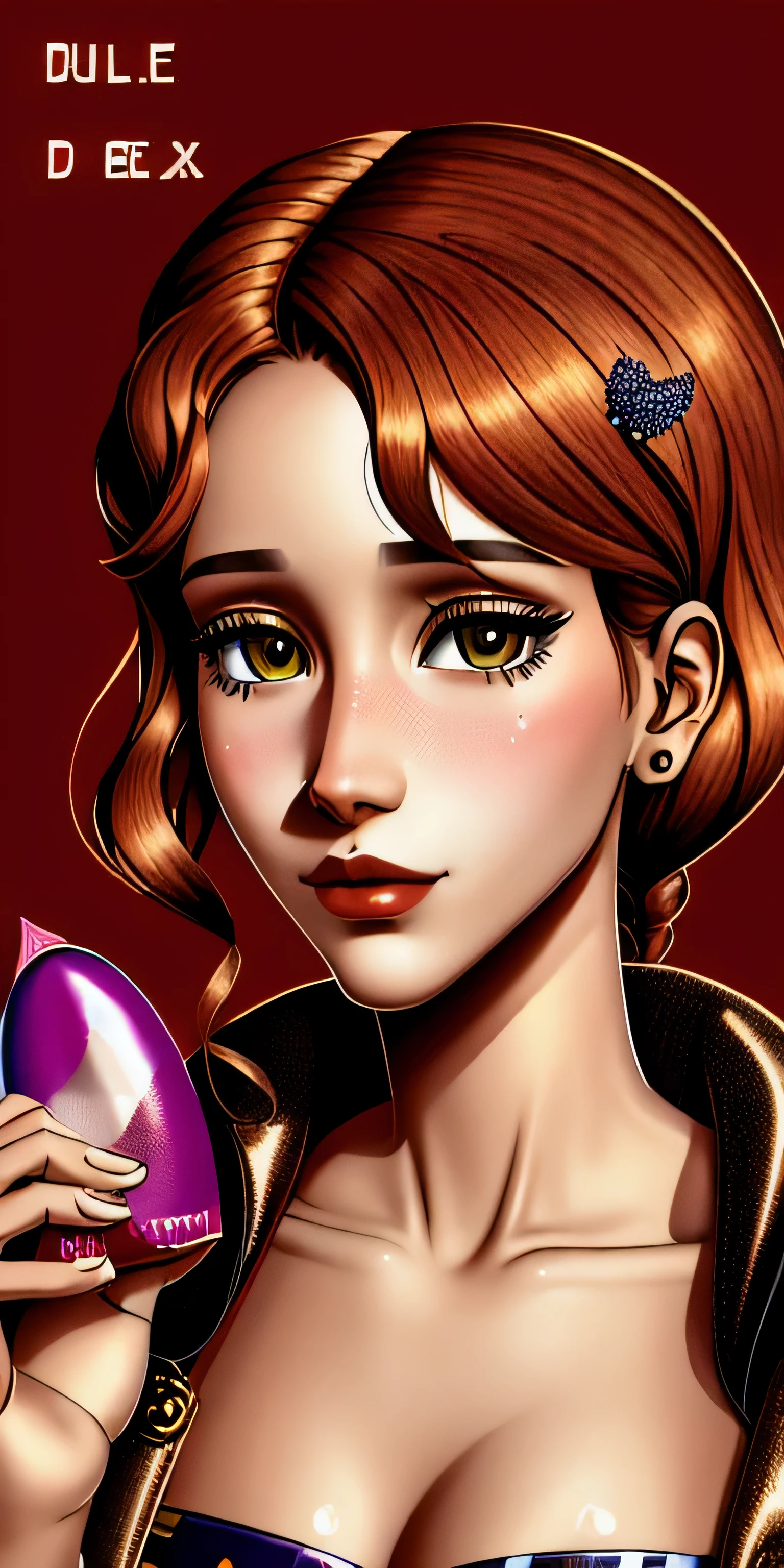 HIGH RESOLUTION Pattern with a condom motif girl, same type eyes, the text to say durex