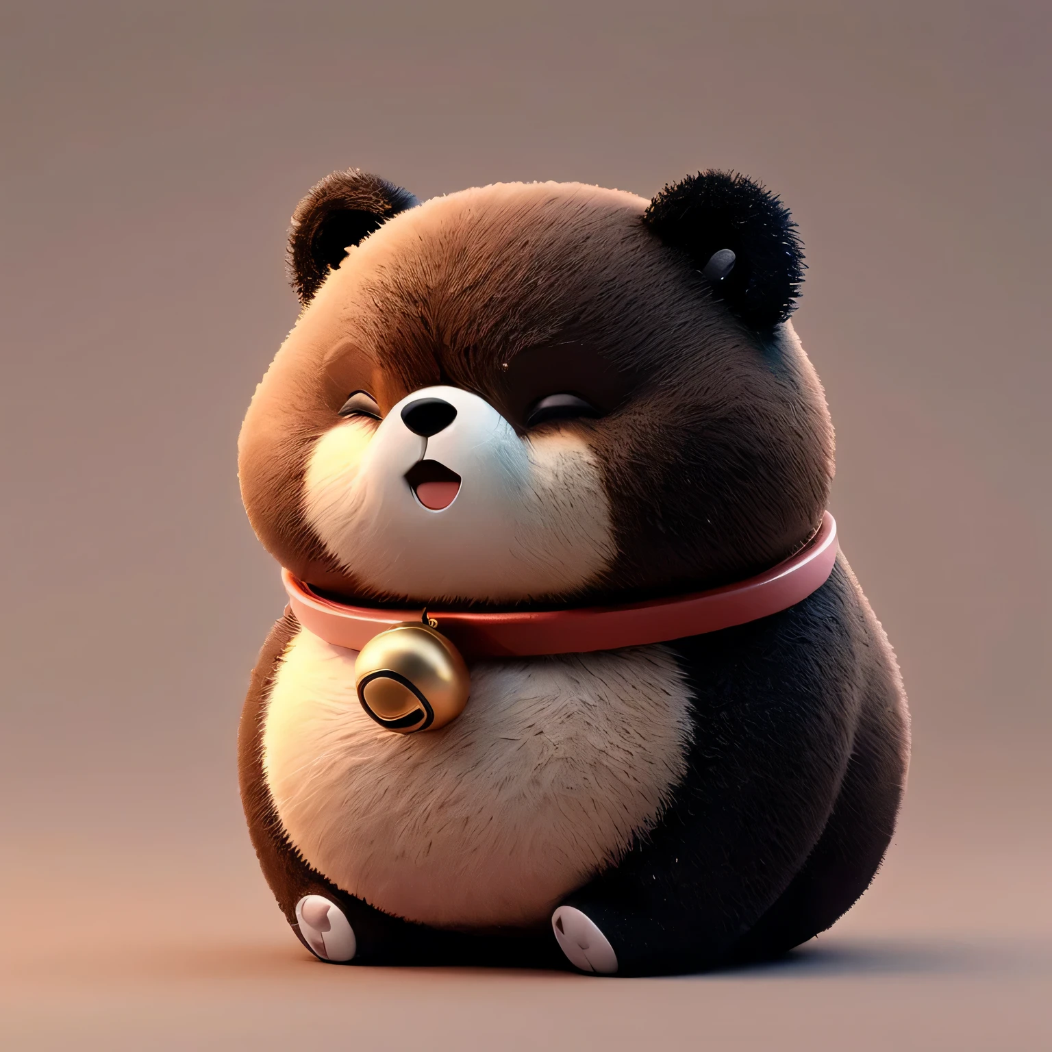 a close up of a stuffed animal with a collar around its neck, cute 3 d render, adorable digital painting, 3d model of a japanese mascot, cute! c4d, cute detailed digital art, 3 d render stylized, stylized 3d render, wojtek fus, 3d render trending on artstation, cute digital art, stylized 3 d