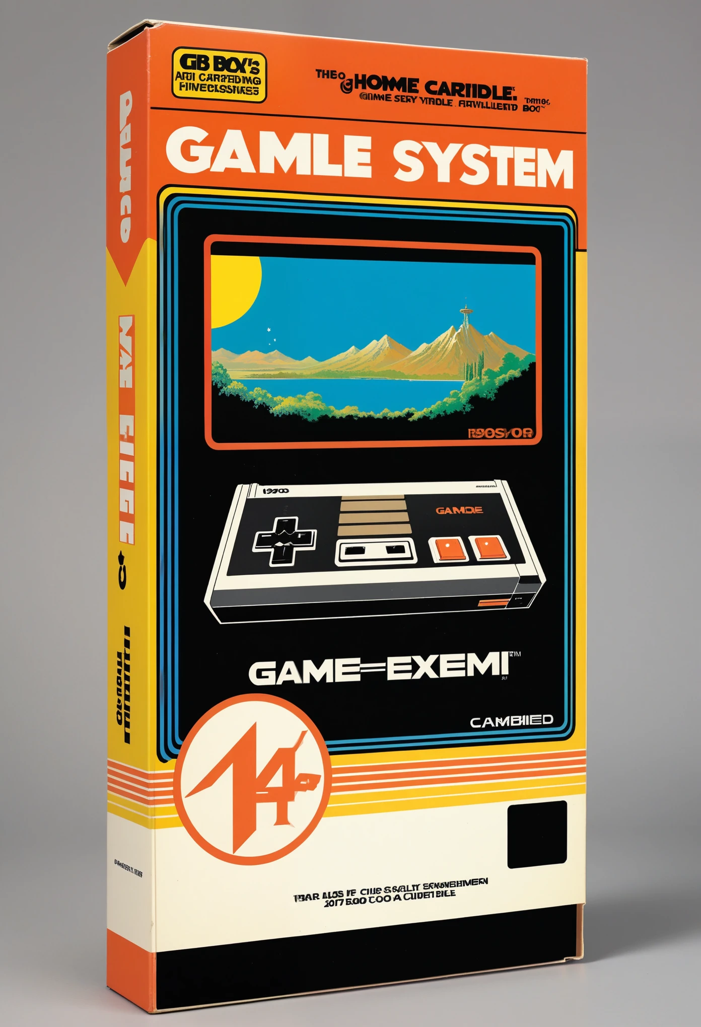 ATARI game cartridge box art, 1970's retro classic home entertainment system game cartridge