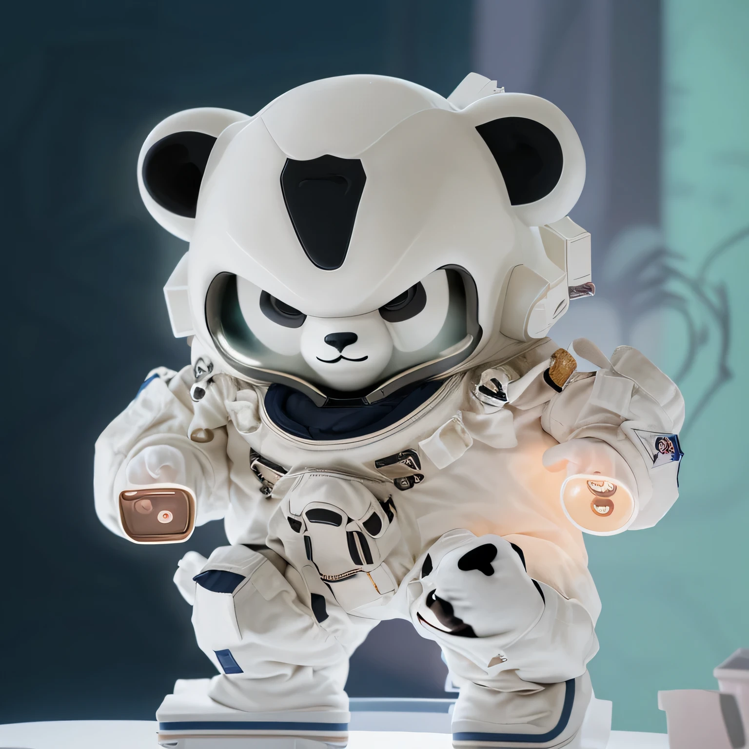QQ cool panda astronaut