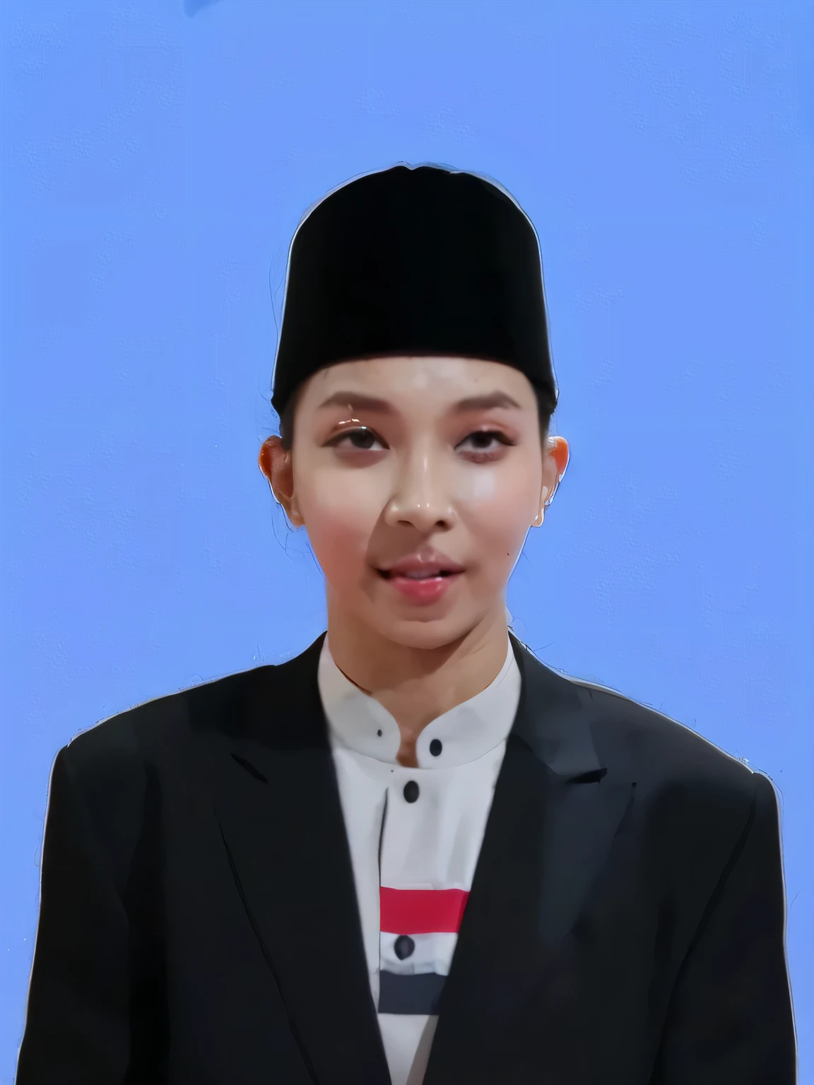 buatkan gambar wanita indonesia hamil 7 bulan berusia 30 tahun yang sedang bahagia da perut hamilnya dipegang sama suaminya. lelakinya gemuk berat badan suami 90 kg. realistik, 4k.