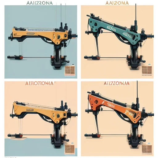 Arizona crossbow machine flat line illustration light color