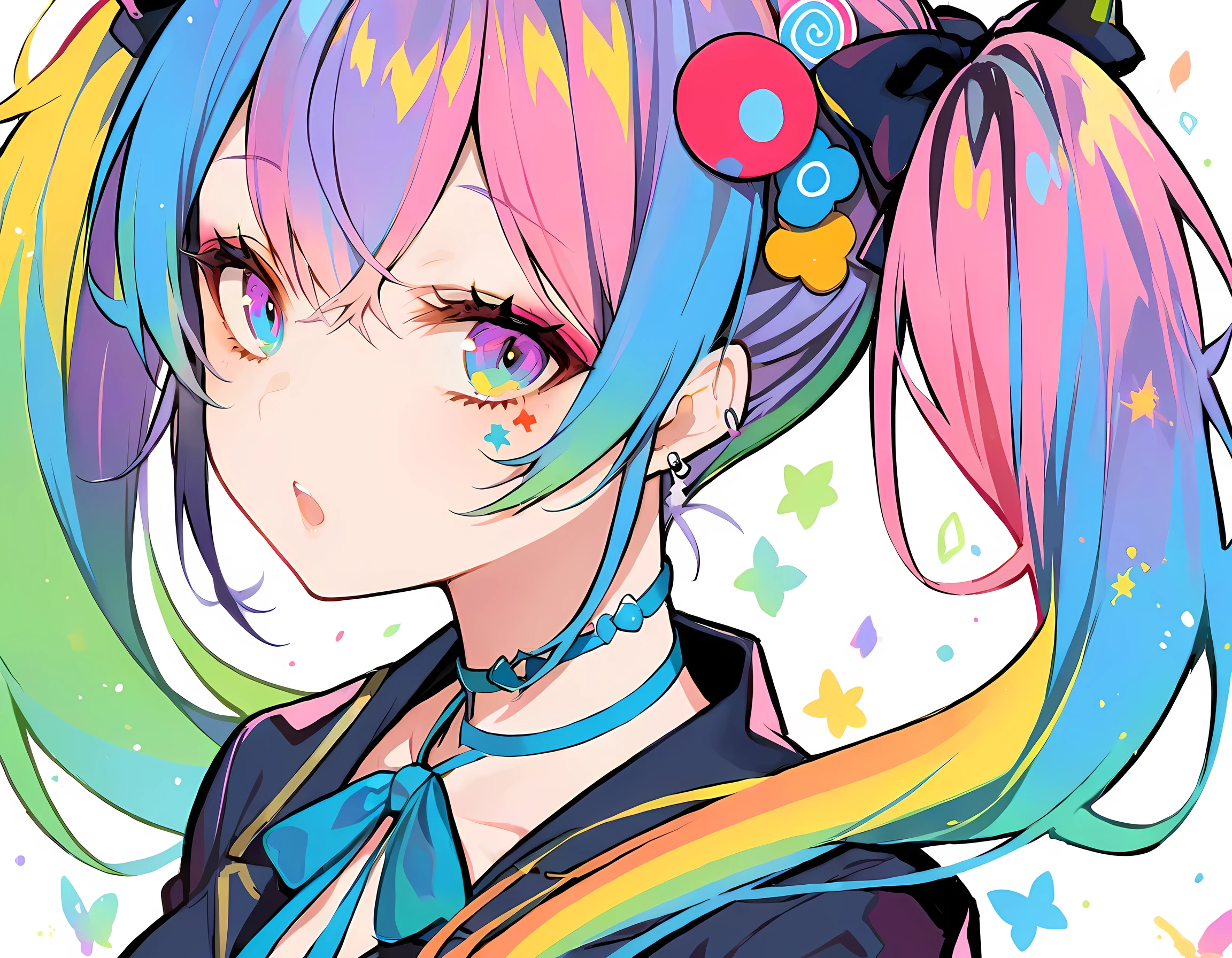 1 girl, rainbow, via Mitsutoe