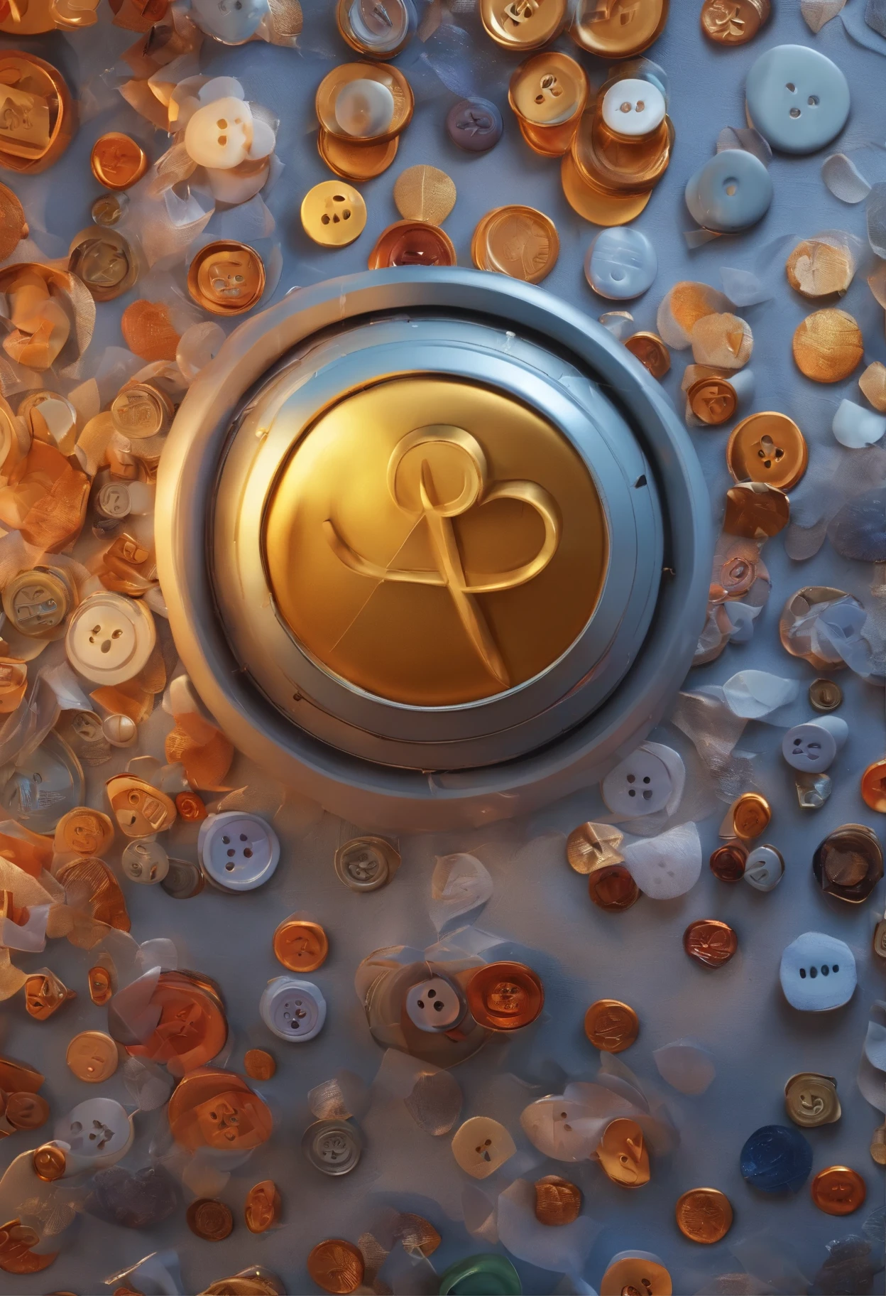 There is a picture of a button,There is a hand on it, 3D icons for mobile games, No profile picture, game icon stylized, lens flair, game icon asset, coin, oversaturated lens flair, Severe blurry jpeg artifacts, Depicted as 3D rendering, Illuminated buttons, game icon, round background, 🚀🚀🚀, holographic interface