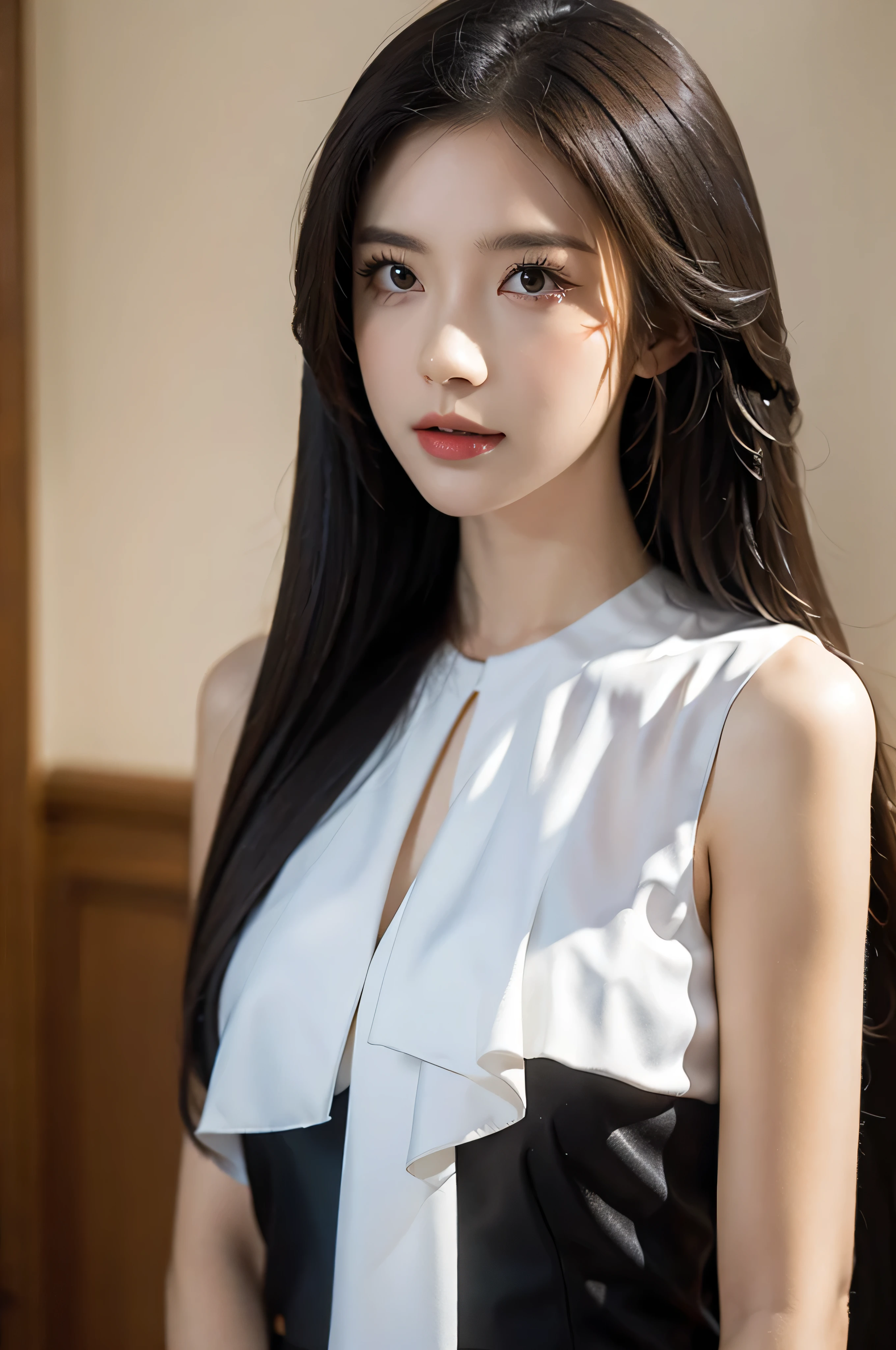 fair, masterpiece, best quality, extremely detailed face,1 girl, alone,sleeveless