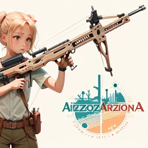 Arizona crossbow machine flat line illustration light color