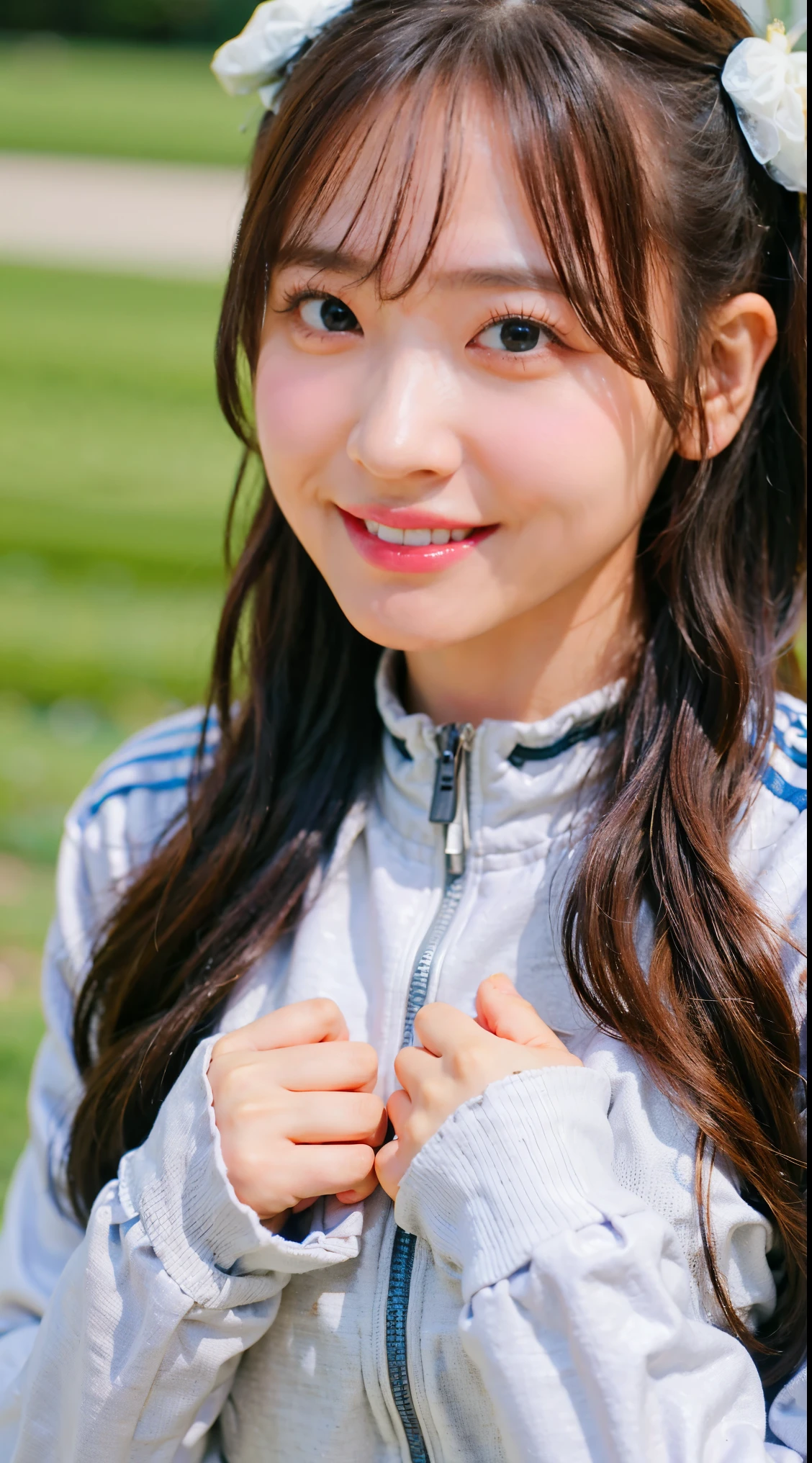 (((Sports, Short, Long, Running, Jogging, Marathon, Exercise, Athletics, Running, Running Posture, Running, Feeling of Galloping, Sweat, Sweat, Sweating Lots)))), ((Volley Uniform: 1.3, White, Red, Blue, Uniform: 1.3, Lower, Swaying, Hetero)), ((White, Red, Blue, Bloomers: 1.2, Low Rise)), (Athletics, Floating Hair NovaFrog Style, Floating Hair, Hair and Clothes That Flutter in the Wind, High School, Slender Abs: 1.2, Navel, Serious Look), (The shape of the pubic area is clearly visible)), Blushing, NSFW, 8k, RAW Photo: 1.2, (Best Quality: 1.4, Masterpiece: 1.4), Super Detail, Best Illustration, Ultra High Resolution, Portrait, Film Grain, 1girl, POV, Depth of Field, Photorealistic: 1.4, detailed hair, realistic hair, realistic lighting, realistic shadows, realistic clothing, realistic skin, natural skin texture, portrait: 0.6, light particles, lens flare, glowing particles: 0.6, bokeh: 1.2, clean: 1.8, professional lighting, photon mapping, radiosity, physically based rendering, incredibly absurd, Glossy skin, pale skin: 1.2, PureErosFace_v1: 0.7, fair skin: 1.1, round face: 1.5, mouth open, puffy eyes, purple eyes, double eyelids, egyosar: 1, floating hair, makeup, Japan girl, lovely thighs, shining thighs, shining legs