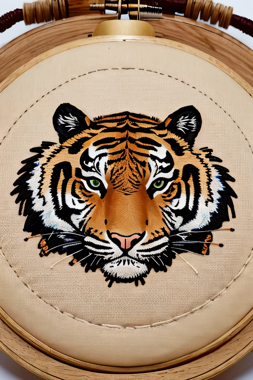 tiger embroidery, from front, embroidery, Embroidery thread