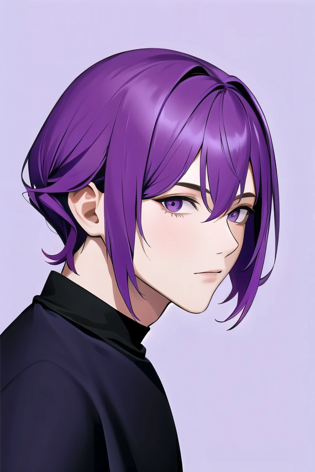1 man, alone,Purple Theme,looking at viewer,,portrait,from the side,bad southjin,((mature male))