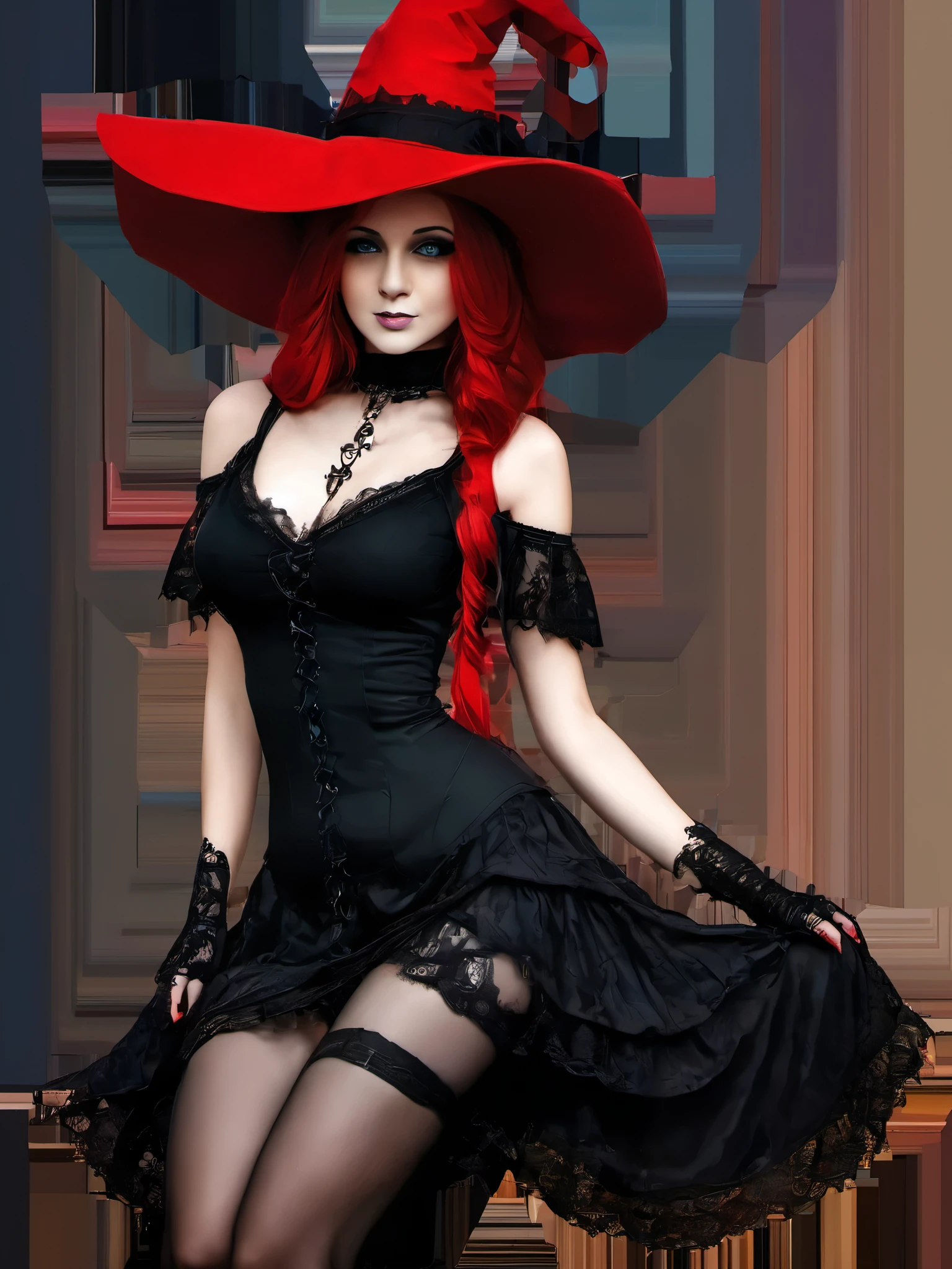 (masterpiece, best quality:1.2), 1girl, solo, Shana in a naked, breast, g-string, ((naked)),(sitting wide open legs, very horny), (very sexy pose), sexy cleavage, tanned skin, red hat , photo inspired by Chica Macnab, tumblr, gothic art, fashionable dark witch, ((naked)), very sexy, (sitting wide open legs, very horny), (very sexy pose, very horny),  ((naked)), tanned skin