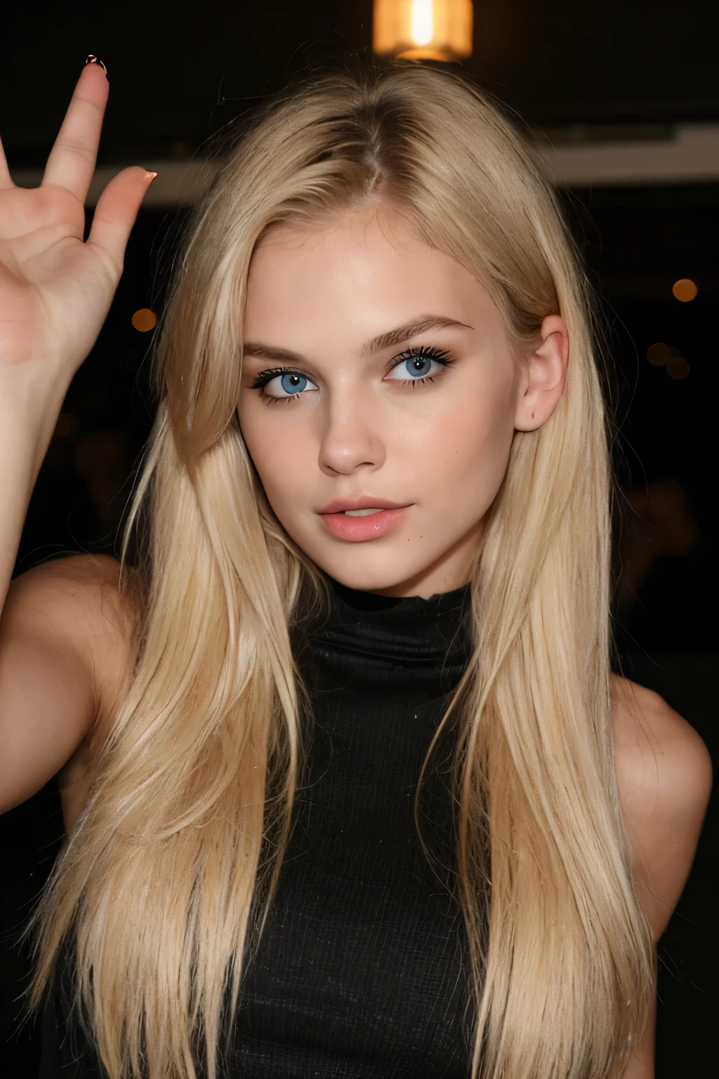 Super cute blonde in dark theme