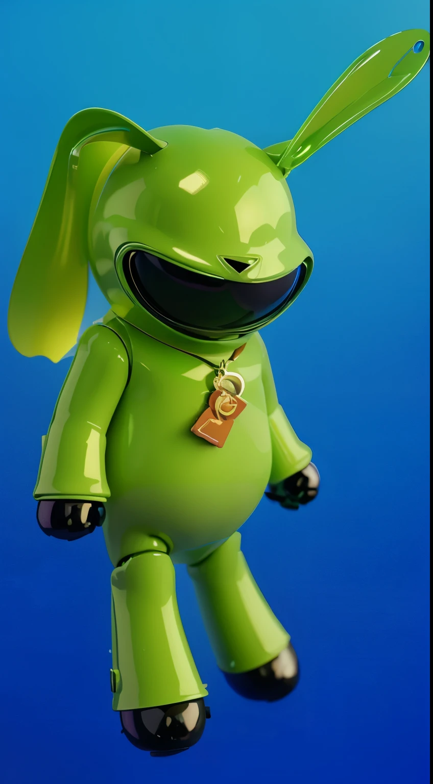 Close-up of a green toy rabbit with a star on its chest, Electricsbunny, robot rabbit, Rabbt_Nature, toonix Nature, anthropomorphic rabbit, милый anthropomorphic rabbit, 3D icon for mobile game, cartoon key frame rendering, cute 3D rendering, Friendly carrot cyborg, Shiny metallic, zbrush color rendering. perfect cgi, cgi art created only with gradients, smooth silhouette, high intensity refraction, (plastic material), most beautiful vfx, blue background, plastic refractions, pink mommy long legs toy, glossy texture, smooth 3d model, multiple light sources, rim light, sharp post effects render, (glossy plastic texture with multiple big light probe refractions), perfect cgi, cgi art created only with gradients, smooth silhouette, high intensity refraction, (plastic material), most beautiful vfx, blue background, plastic refractionsмультяшная young woman в красной юбке и синей рубашке, Chucky style, animated character, dancing character, 3rd character render, April render, 3rd character art, 3rd character, 3D character, Cartoon character, young woman, creepy young woman, Chucky, 3D rendering of characters 8k, Tuni, 3D rendering stylized