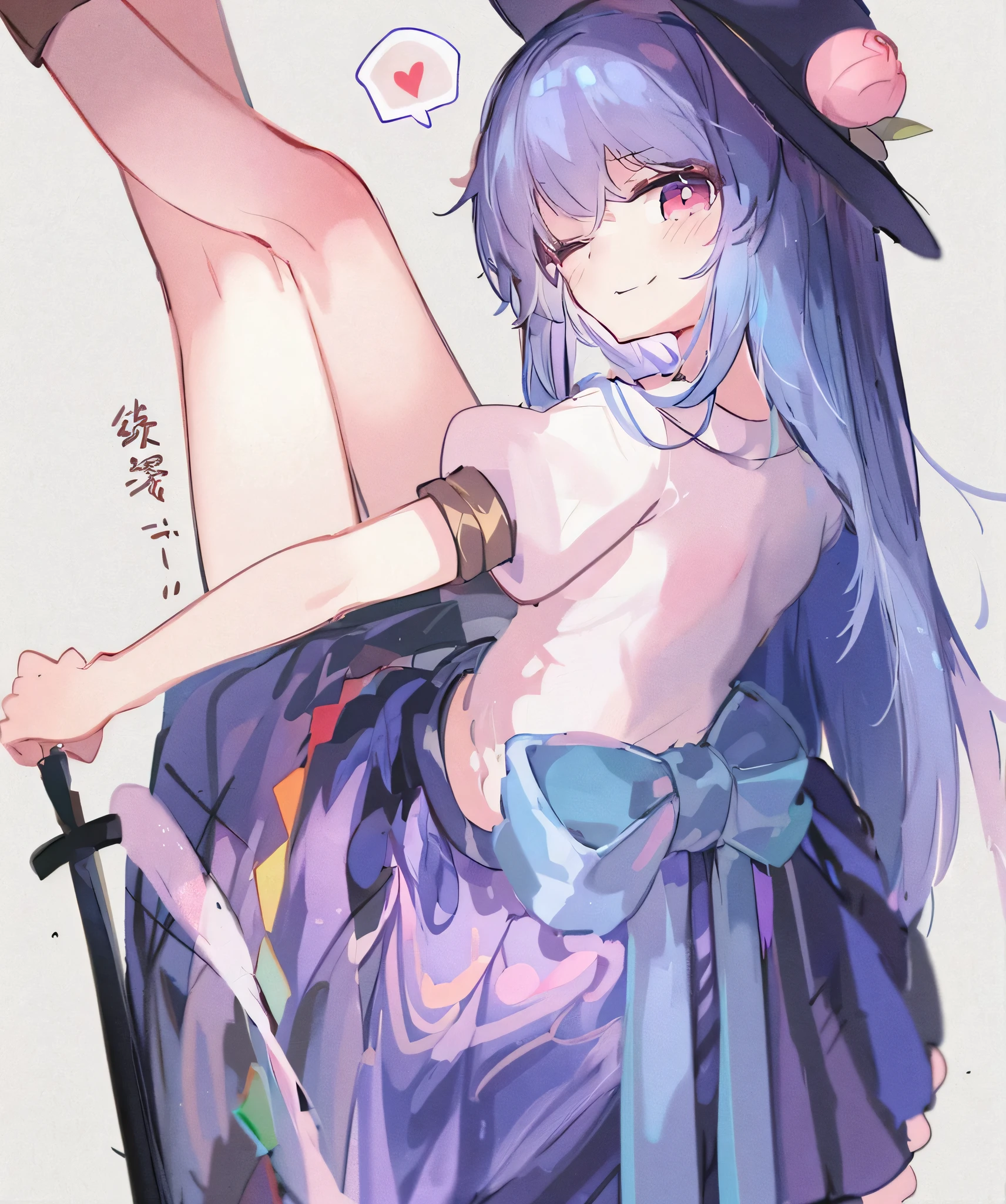 (masterpiece),best quality, expressive eyes, perfect face, 1girl,
hands on waist,beautiful, gorgeous,anime,girl,lora,hinanawi tenshi, blue hair, blue haired, floating clothes,waist grab, grabbing waist, mains sur les hanches , hands on hips,flat chest,smile