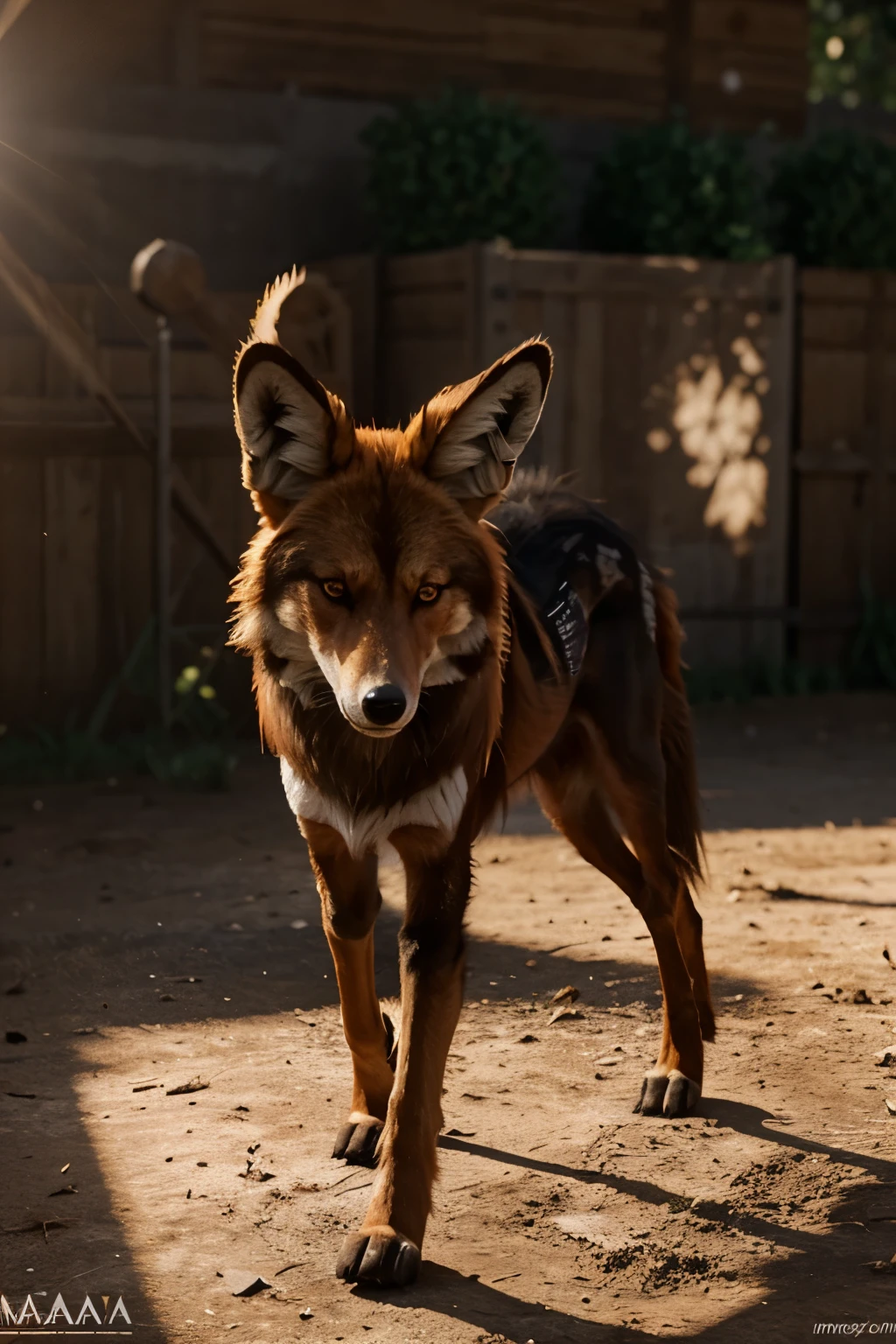create an image of a memecoin 3D animation of the maned wolf