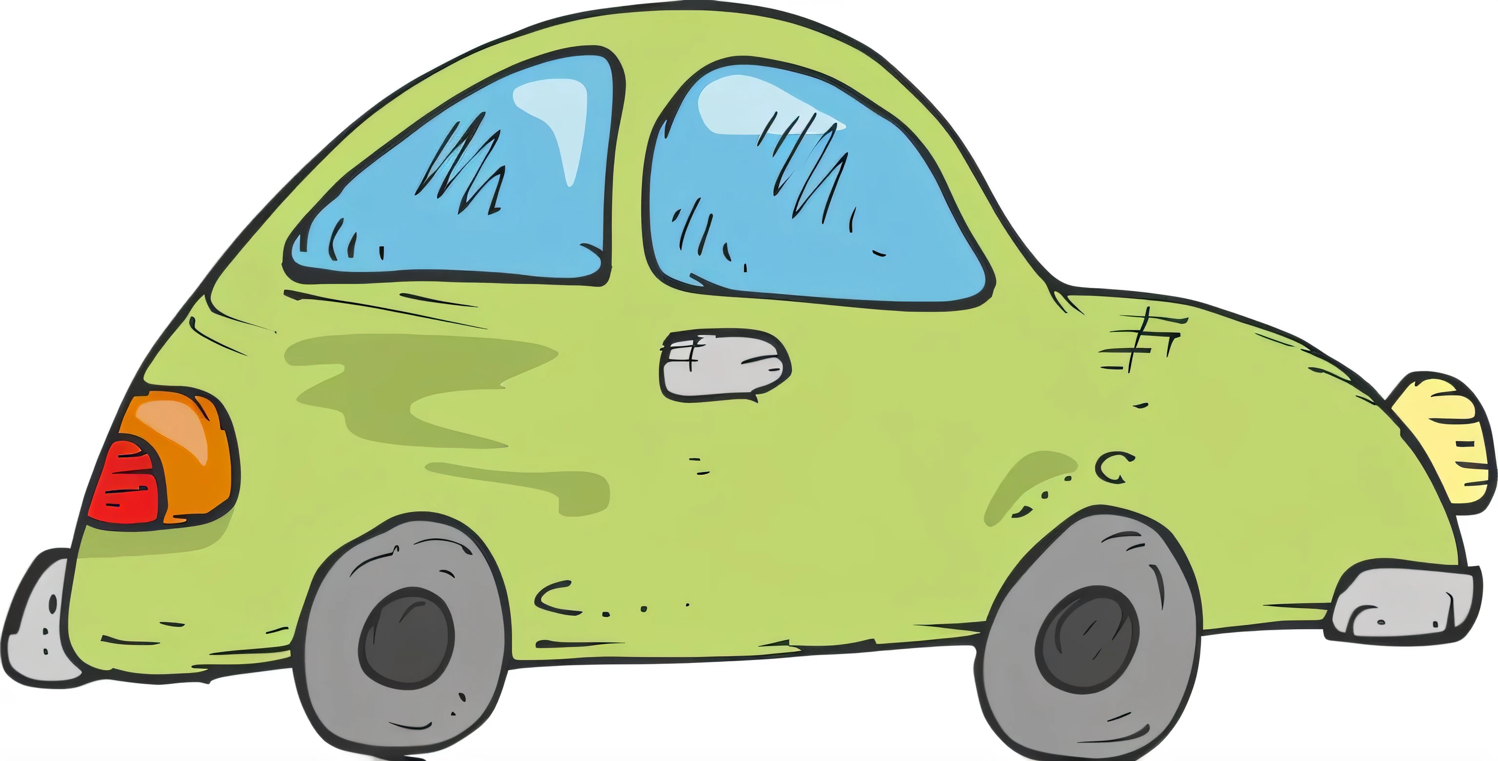 cartoon car with a broken window and a broken door, full view of a car, vehicle illustration, a car, green pickup car, simple cartoon style, car sketch, vehicle, one car, car, car, hd illustration, cartoon style, avocado car, automobile, flat colour, digitally colored, flat color, cel shaded vector art, ???, digitally drawn