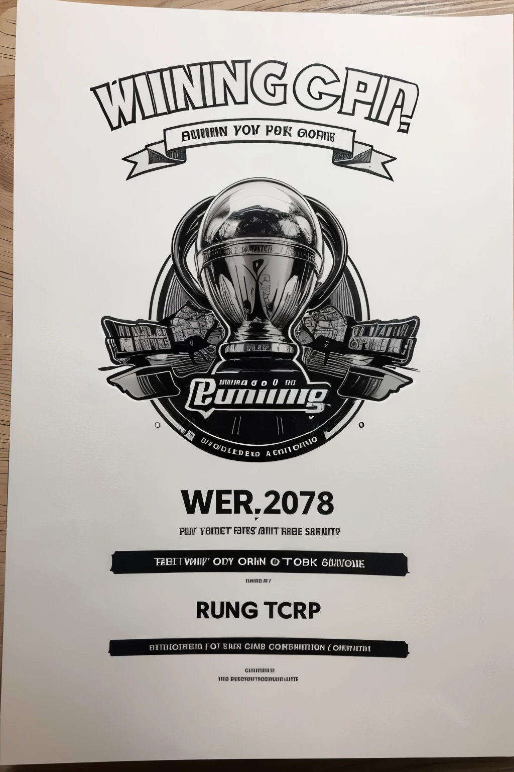 We had a T-shirt Design Contest and the winning entry was hand drawn. We would like someone to take this and give it a modern, sleek feel. On the trophy cup, we would like it to say "90th Running". This design will go on the back of the shirt, and our logo will go on the front.