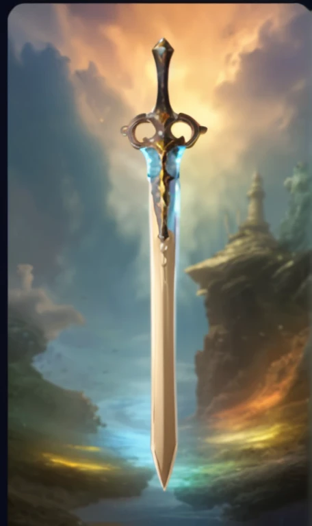 The handle is set with blue, orange, white, yellow, purple and green gems.