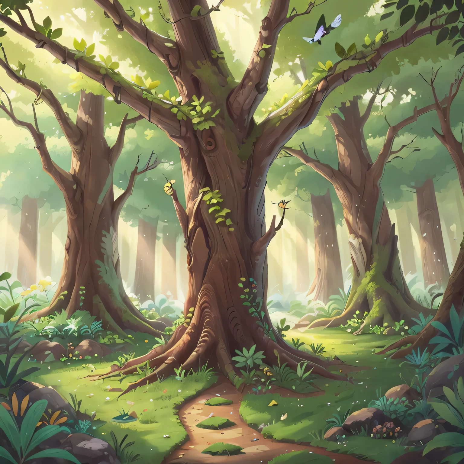 ancient tree trunk,detailed tree rings,weathered wood texture,historical symbolism,natural patterns,organic growth,tree of life symbolism,deeply rooted history,majestic presence,emergence of life,vibrant growth,whisper of time,sense of tranquility,enchanted forest vibes,sunlight filtering through leaves,nature's artistry,mysterious atmosphere,surrounded by lush foliage,peaceful and serene setting,harmony with nature,subtle shades of green and brown,soft dappled light,gentle breeze,whispering leaves,whisper of the wind,hidden treasures,birds chirping in the distance,calming sounds of nature,majestic beauty,age and wisdom,stories carved in the bark