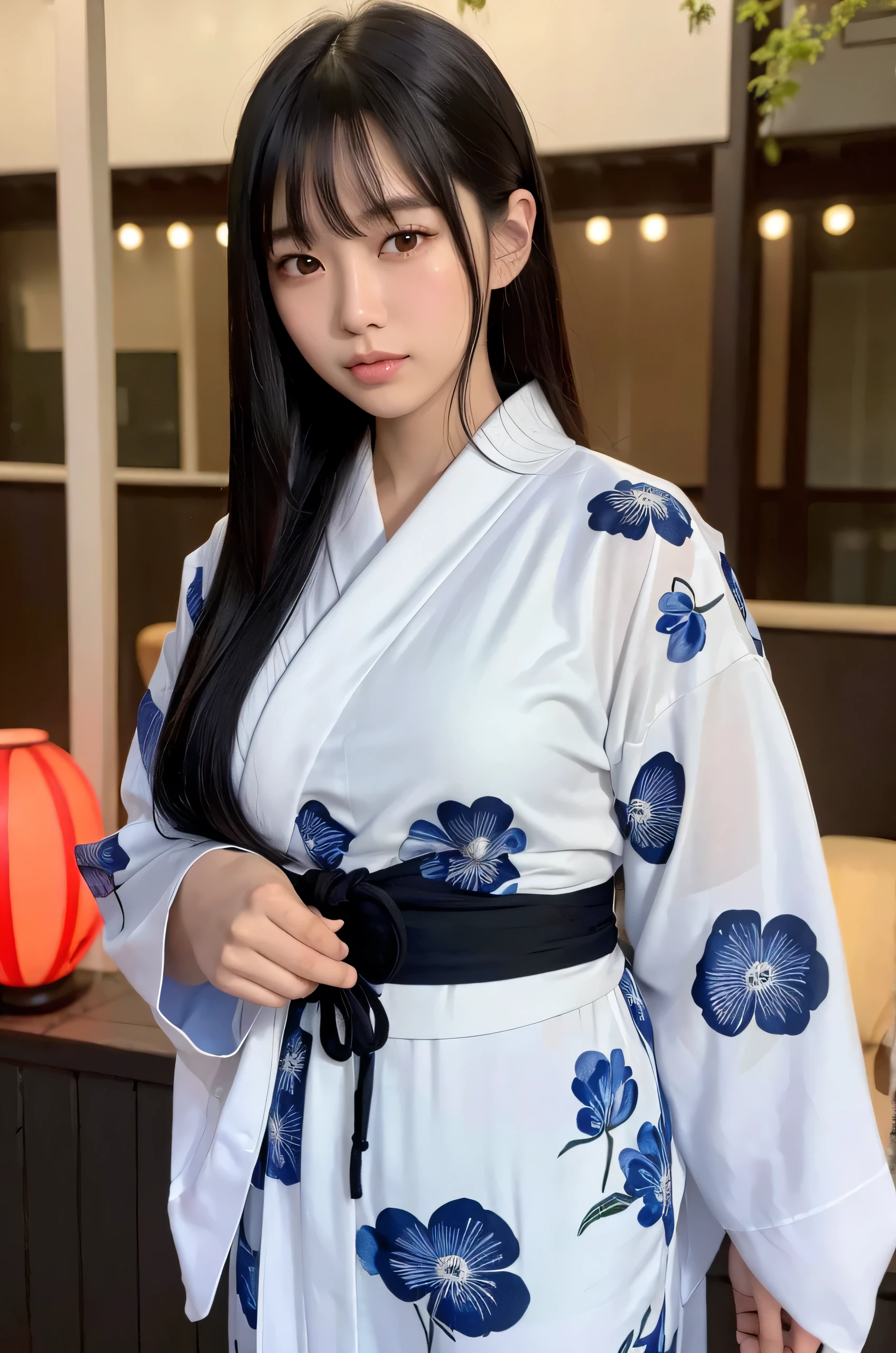 8k、RAW photo、highest quality、masterpiece:1.2)、High-definition RAW color photo、professional photos、Japanese、Beautiful woman、flashy hair ornament、black hair、long hair、unruly hair、(genuine、Photo geneuine:1.37)(((highest quality))),25 year old woman,cinematic light,(final details face:1.2)(masterpiece:1.2),(highest quality:1.2), shrine at night, (yukata: 1.2))