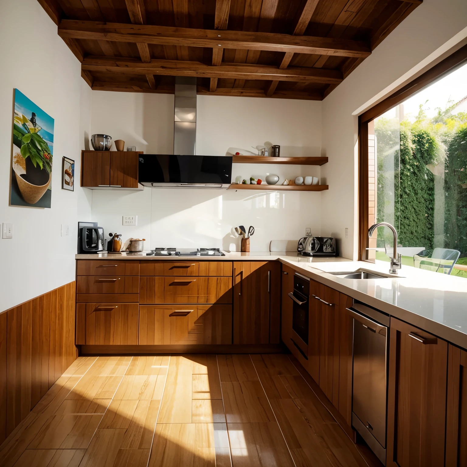 Gerar uma planta baixa de uma casa 7x20 com 3 quartos, 1 suite, 1 banheiro social, 1 cozinha, sala de estar, sala de jantar, Service area, gourmet area, garagem pra um carro.