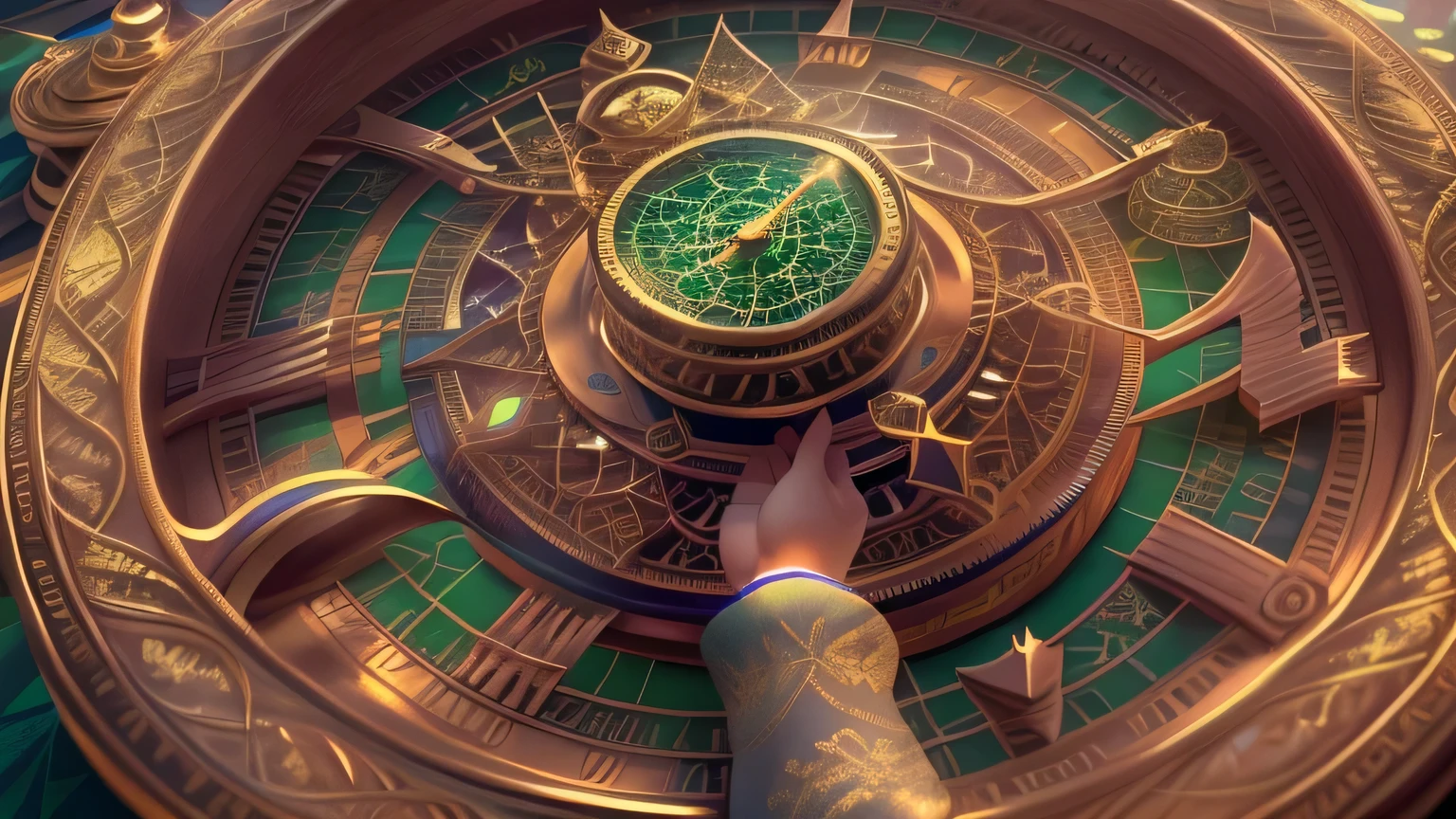 Photo of a large hand holding an antique gold watch, flor, magia-fantasia-florta, Arte Digital, most amazing art in the world, ((Sem humanos)), light volumetric, cores suaves equilibradas, Florta Scenery, videiras, UHD, render de octanas 8k, Magia, Awesome, Ethereal, intrincado, design intrincado, Ultra sharp, Sombras, cores mais frias, trend in CGSociety, ((melhor qualidade)), ((obra-prima)), (detalhado), antique clock