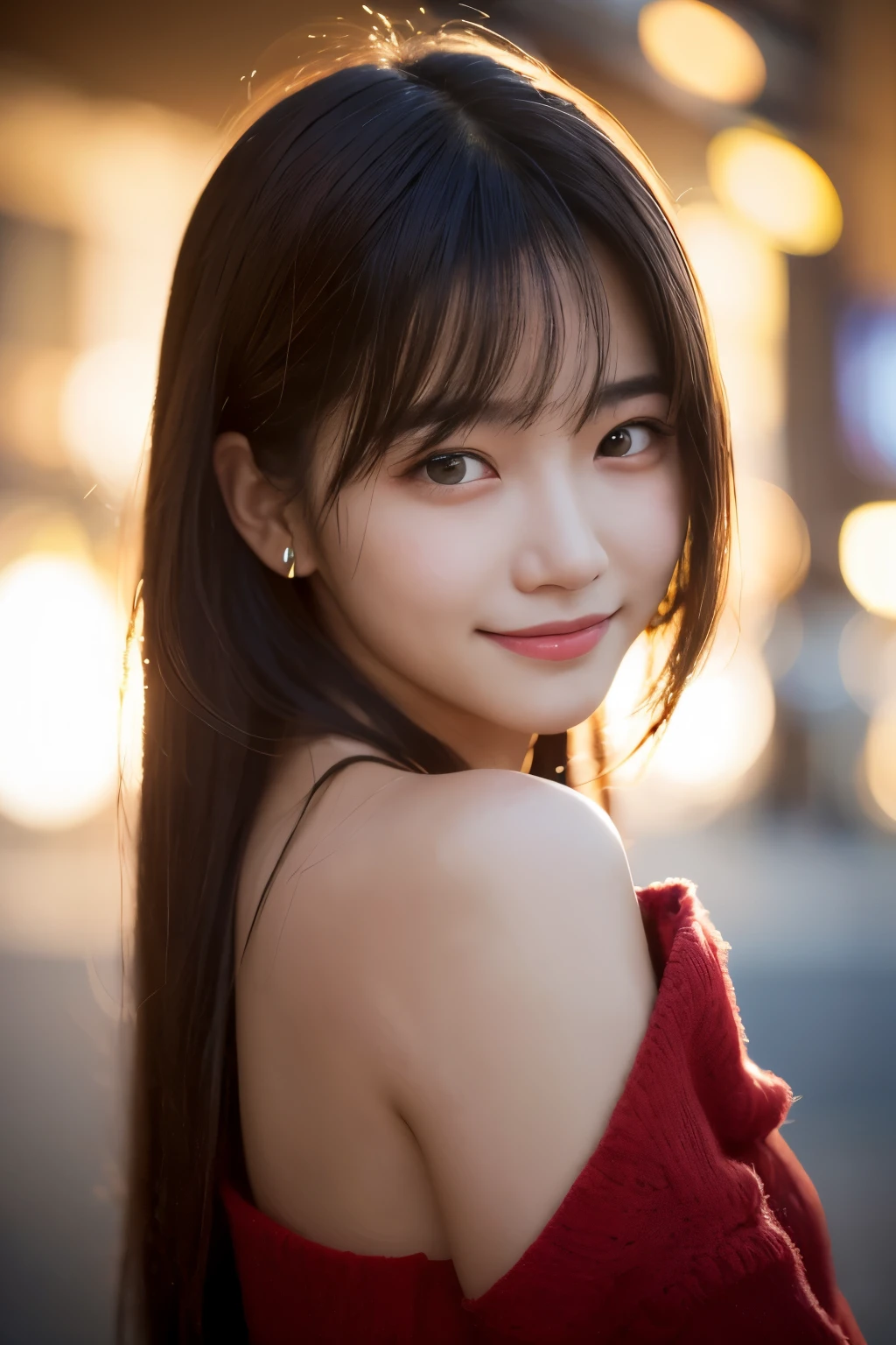 1 girl, (sad:1.4), (Photoreal:1.4), (surreal:1.4), (smooth lighting:1.05), 22 years ago, soft lighting, Backlight, (cheerfulness:1.2), (Finest realistic textured skin), narrow eyes, super fine face, fiery idol pose, glowing skin, retina, anatomically correct, acura, Super detailed, rough skin, high quality, advanced details, 最high quality, High resolution,