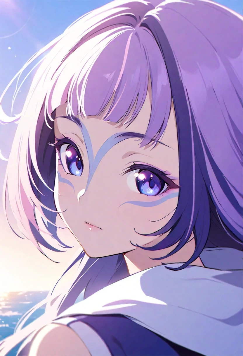 (((shylily))),Anime girl running towards the sun, the boat is coming, the dog on the road, purple flower, there is a tower, anime vision of cute girl, portrait of cute anime girl, cute detailed digital art, portrait in anime style, beautiful anime portrait, digital anime illustration, cute anime girl, detailed portrait of anime girl, anime style illustration, kawaii realistic portrait,
