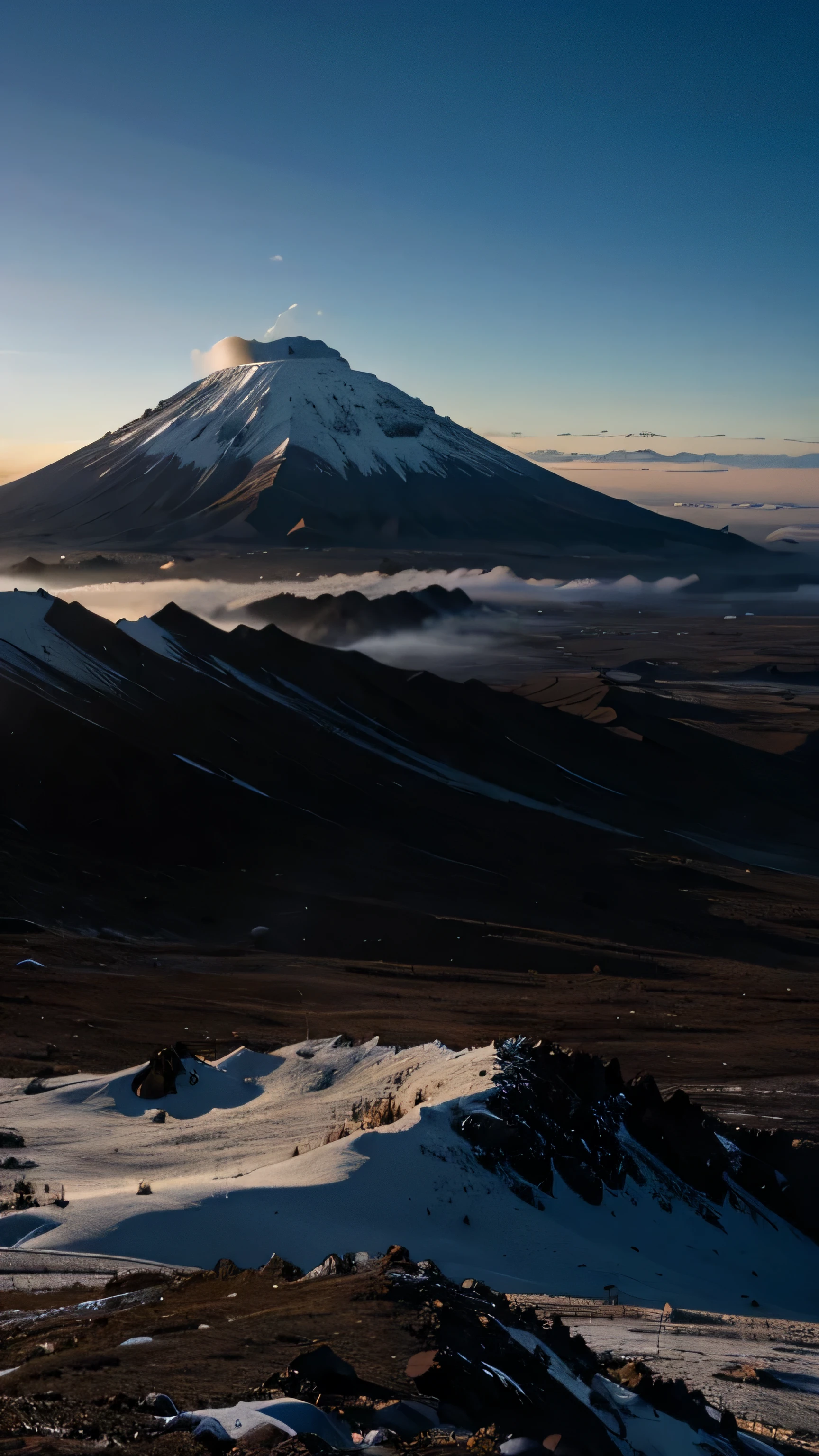 cold weather on Mount Tambora, 8k, high resolution