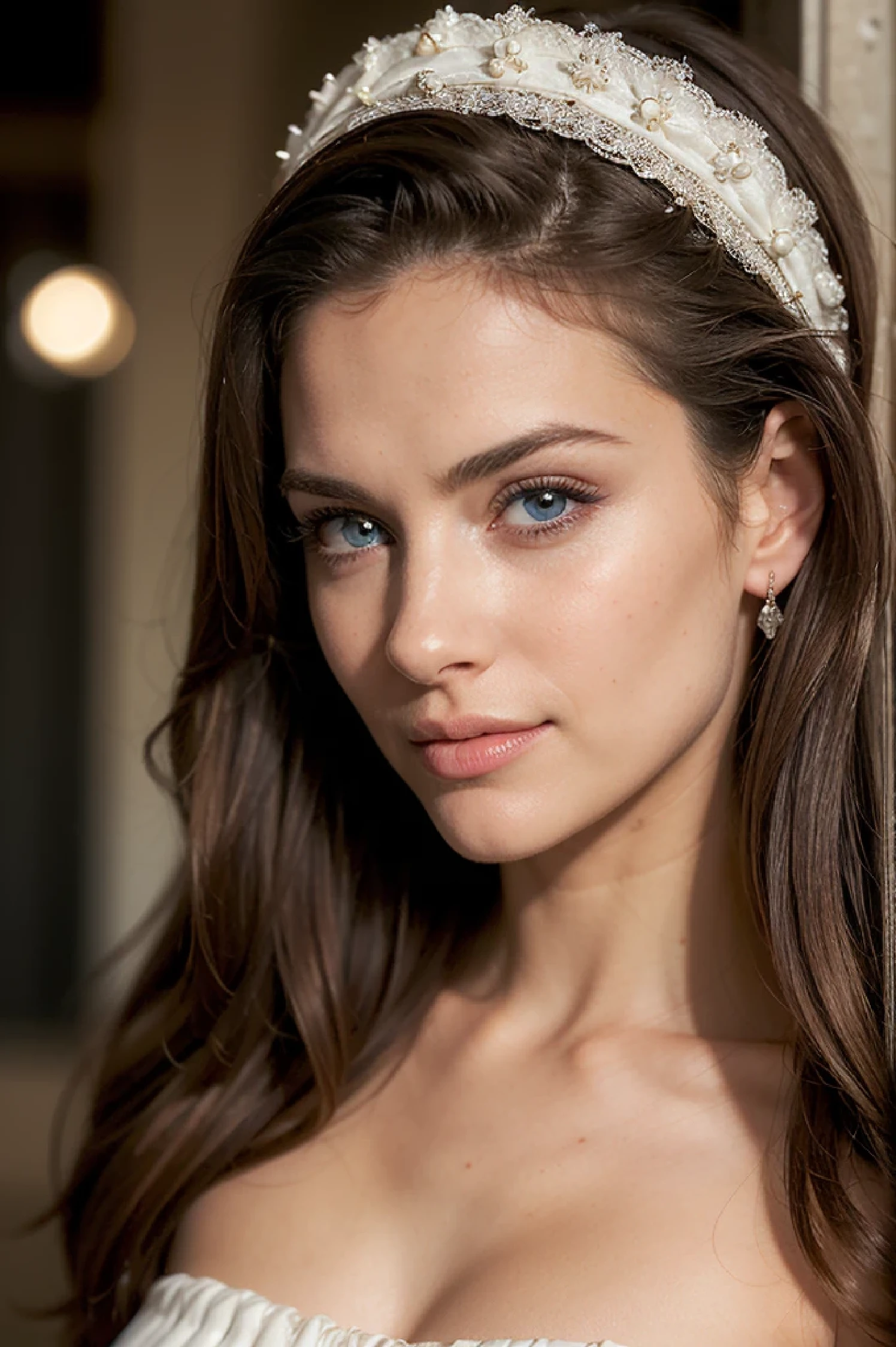 hermoso rostro de mujer sensual, (pelo rubio:1.1), blue eyes, piel suave y tersa, maquillaje perfecto, labios brillantes, shy smile, Detalles finos, Realistic lighting, 4K resolution, retrato de moda, Extremadamente detallado, extremadamente intrincado,, (obra maestra, alta calidad, Mejor calidad:1.3), Extremadamente detallado, extremadamente intrincado, Fotorrealista,