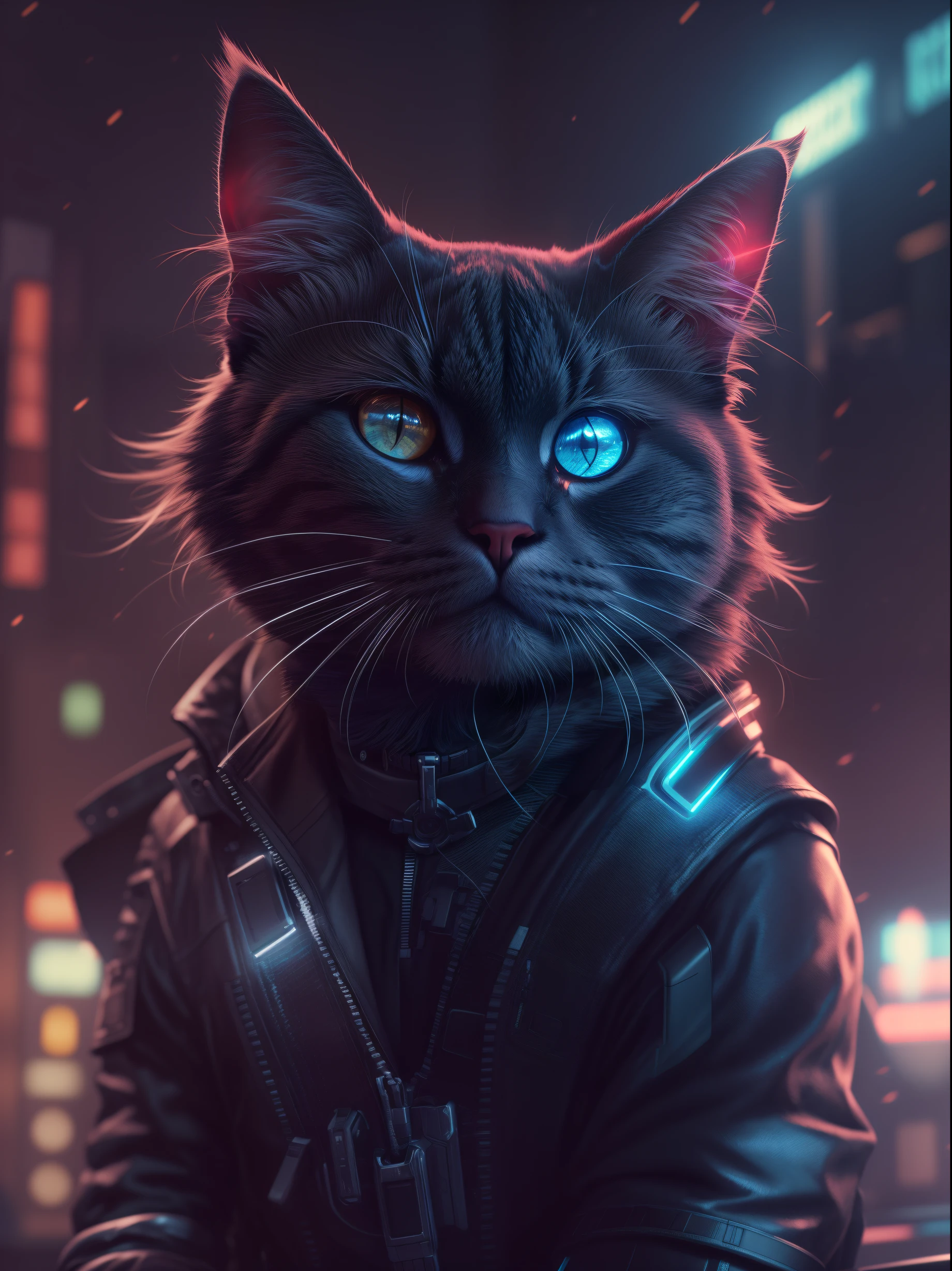 Ultra detalhe, high resolution, Ultra detalheed, Melhor qualidade, Incredible, maximum quality, papel de parede extremamente detalhado da unidade CG 8k, cinematic lighting, cat fan, Ciberpunk, garoto moreno