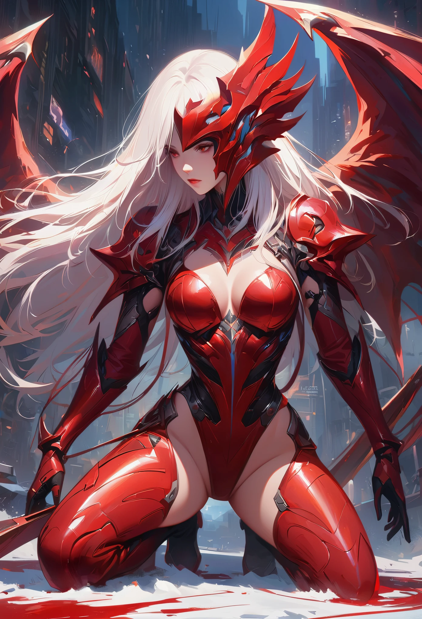 black，chiaroscuro, Ray tracing, movie lighting, cowboy shooting, 8K, Yes, Super details, precise, best quality, Award-winning, Award-winning, A High resolution, masterpiece, high detail，guweiz on artstation pixiv, Popular topics on artstation pixiv, 详细的number概念艺术, author：Yang Jie, 2. 5D CGI anime fantasy artwork，ultra high definition，8K ，Realistic skin texture，chiaroscuro, Ray tracing, movie lighting, 8K, Yes, Super details, precise, best quality, Award-winning, Award-winning, A High resolution, masterpiece, high detail，in the snow，Clear，masterpiece， best quality， 8K， number， 1 girl， alone， stand up， hair accessories， Red eyes， Heartless expression， Bloodstained mechanical parts， electric wire， cable， failure effect， scary， Science fiction， futuristic， The background is darker inside， neon lights， cyberpunk characters， surreal， Strange， Disturbing， spine-chilling， scary， western metal，Red eyes，发black，black色長手套，Rompers，leggings，Highlight her graceful figure,将整个身体包裹stand up，symbiont，（（Raised sexy）），One-piece Pants，Red eyes，Venom Possession，发black，black色長手套，Rompers，black色一件，Blood-red eyes，best quality, High resolution, super detailed, Vivid texture, mask, Bangs，wear socks，tears，被black色粘液覆盖